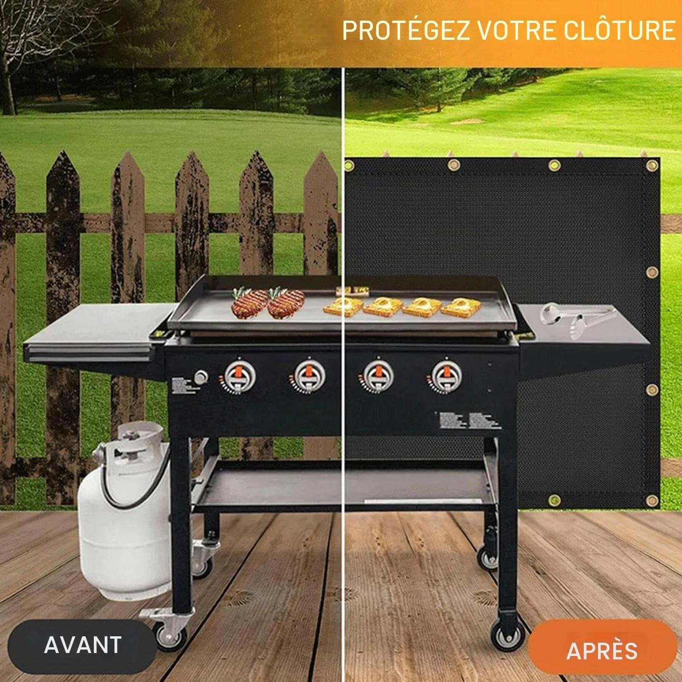 91,5 x 183 cm - Panneau Thermique arrière pour poêle à Bois - Murale pour poêle à Bois - Murale arrière pour Barbecue - Résistant au feu - pour Camping, extérieur, Parc