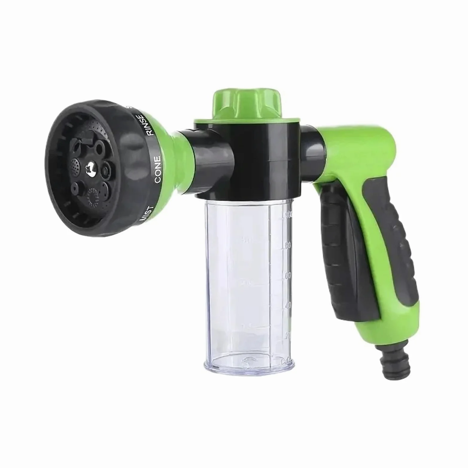 Pistolet d'arrosage avec embout multi-jets, Bec de pulvérisation mousse jardin 8 en 1 avec bouilloire 100 ml, rotatif, bouton, étanche