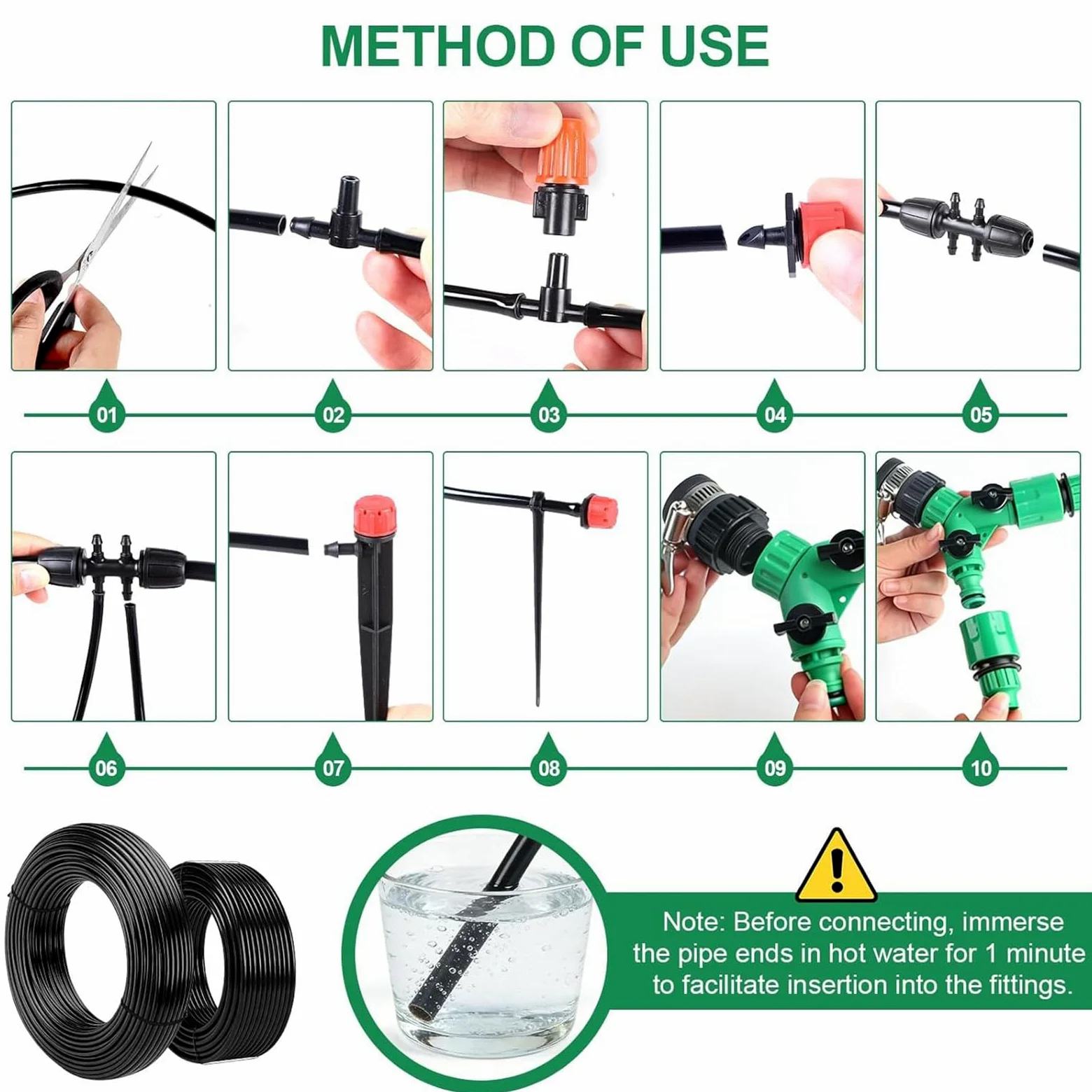 LINGKY Système d'irrigation Jardin, 315Pcs Kit d'irrigation Goutte, Kit d'irrigation Goutte à Goutte Automatique avec 60m + 15m Tuyau, Kit arrosage Automatique pour Jardin pelouse Serre Plantes