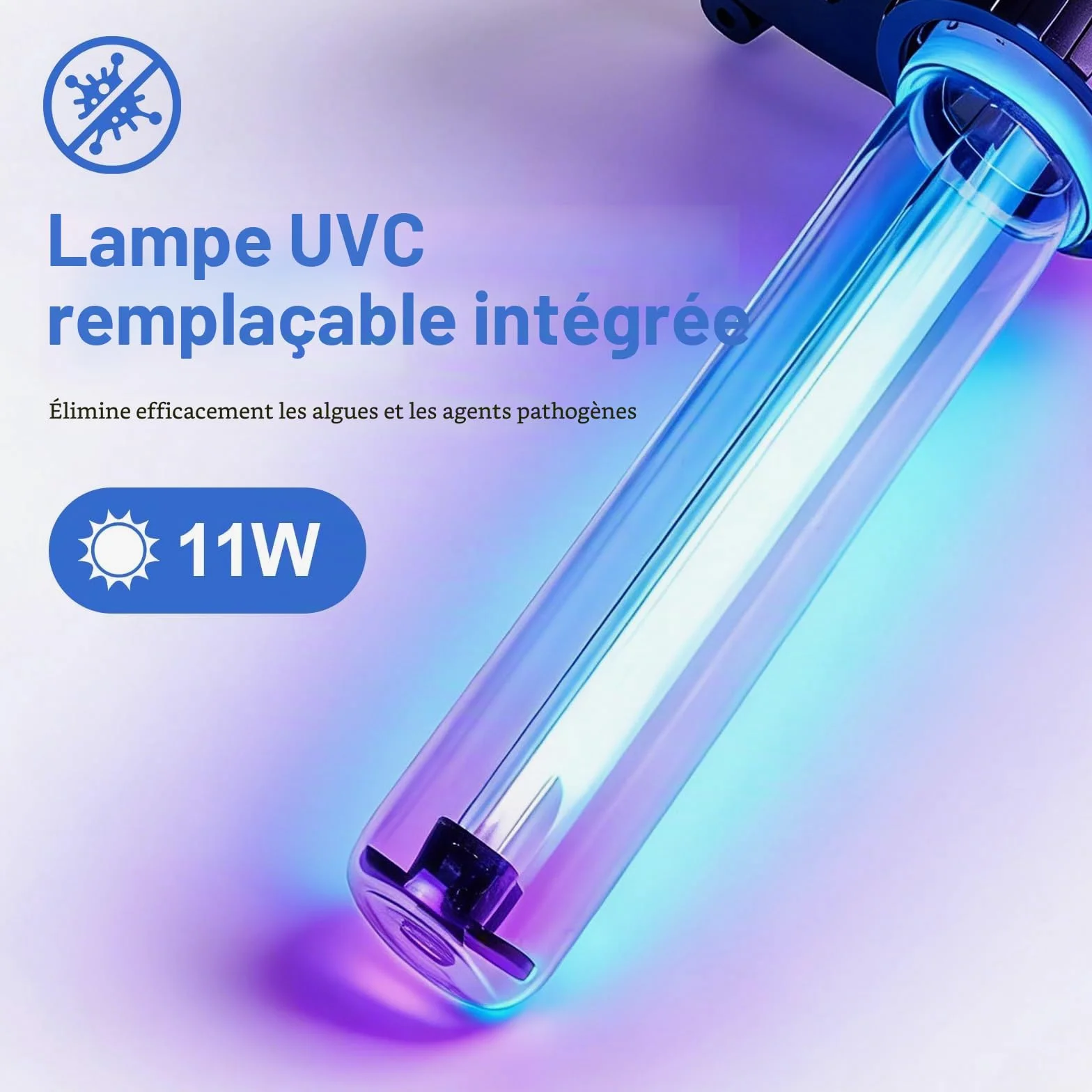 CPROSP CPF-2500 Filtre de Bassin à Pression 6000l/h Max avec Câble de 3,0 m | Avec Stérilisation UV 11 W/étang