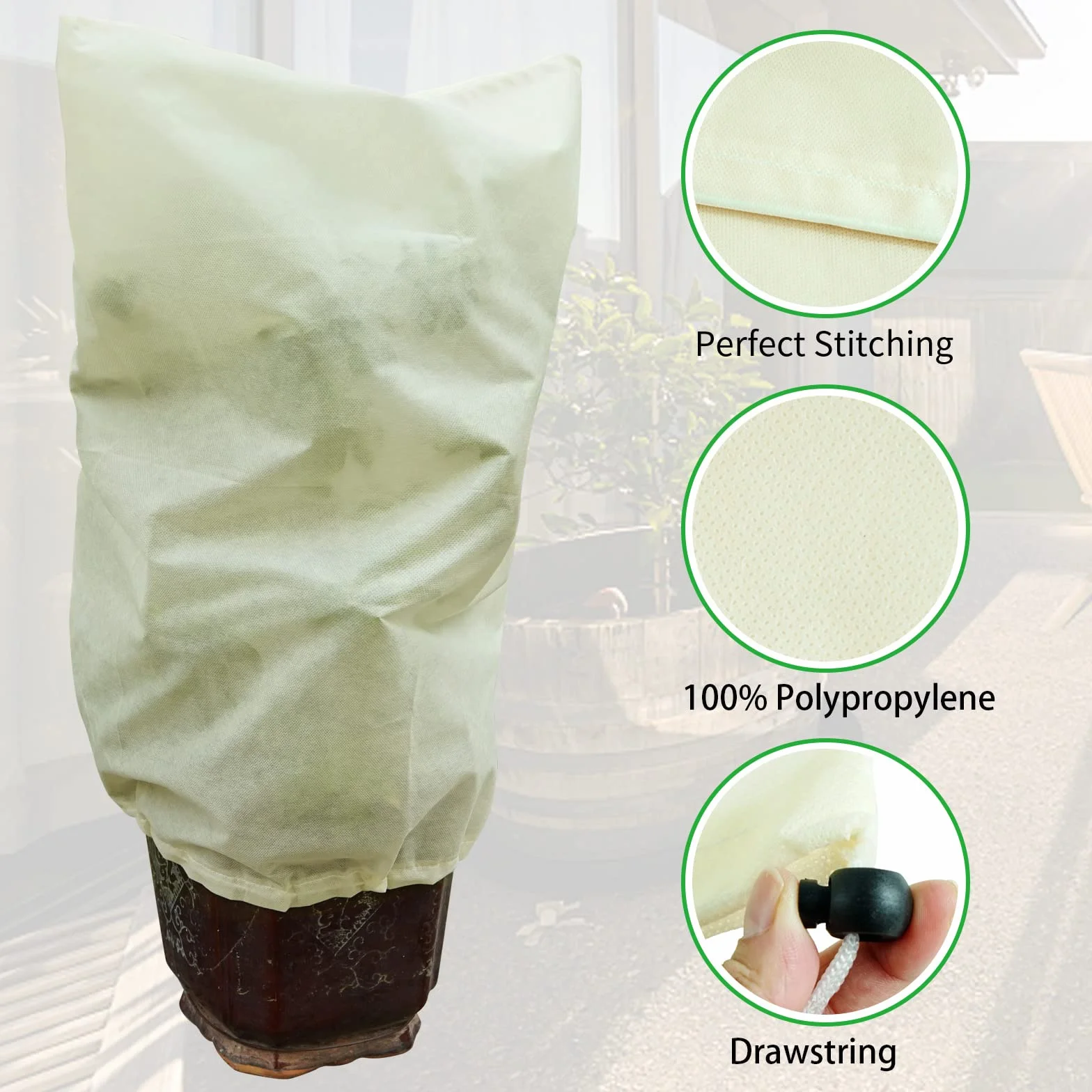 Housse de Protection pour Plantes 50g/m² 60cm x 80cm Antigel Perméable Coupe-Vent