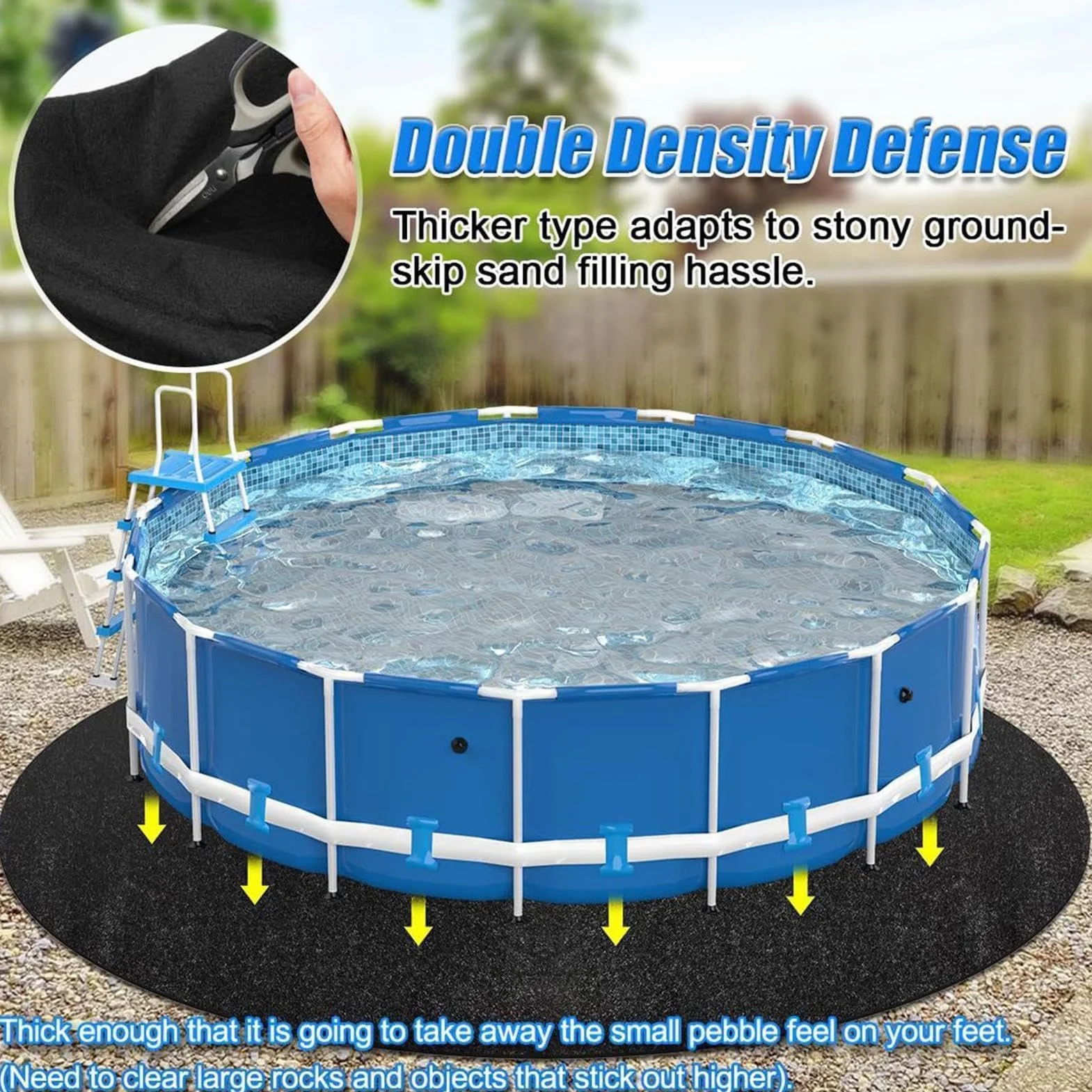 Tapis De Sol Piscine Geotextile Anti-perforation Protection Extérieure Rond Dalle Piscine Hôtels