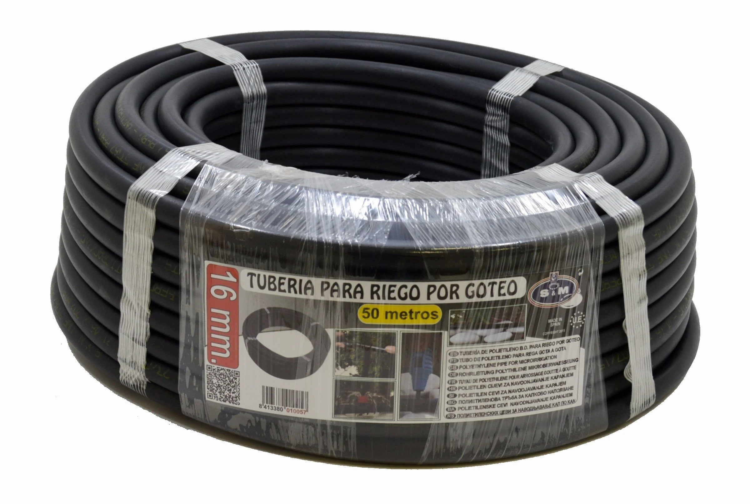 M&M's Tuyau d'arrosage Goutte à Goutte Polyéthylène 16 mm x 50 m Noir