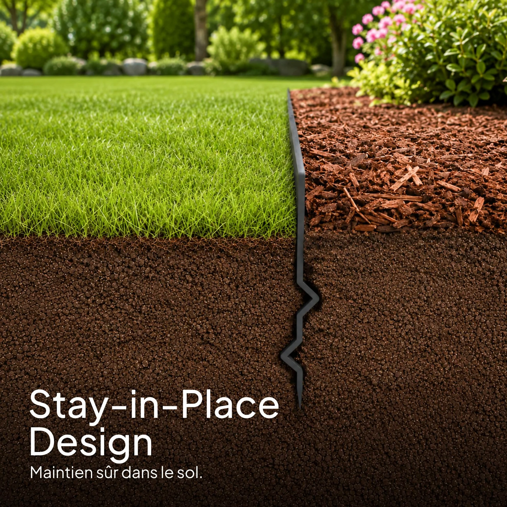 UNIGARDIA Bordure de Jardin en Plastique, 20 m / 20 cm, Noir - Bordure de Gazon Flexible - Super Fort, Utilisation Facile - Tout Nouveau Bordures de Pelouse Souple | Design robuste qui reste en place, facile à travailler, durée de vie de 30 ans, bordure i