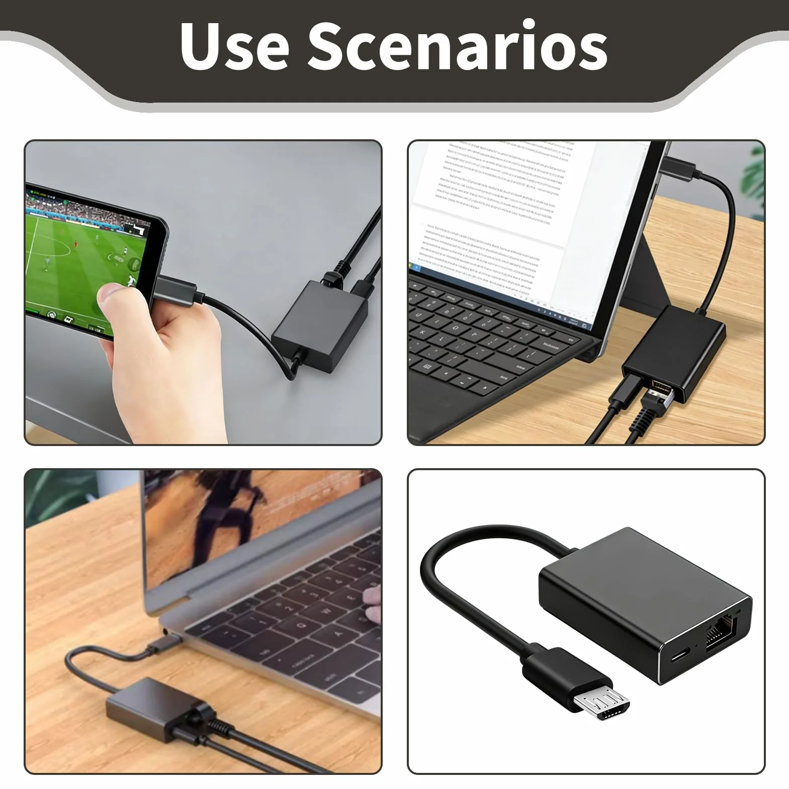 Adaptateur Ethernet pour Fire TV Stick, RJ45 Micro USB, Compatible Chromecast Google Home