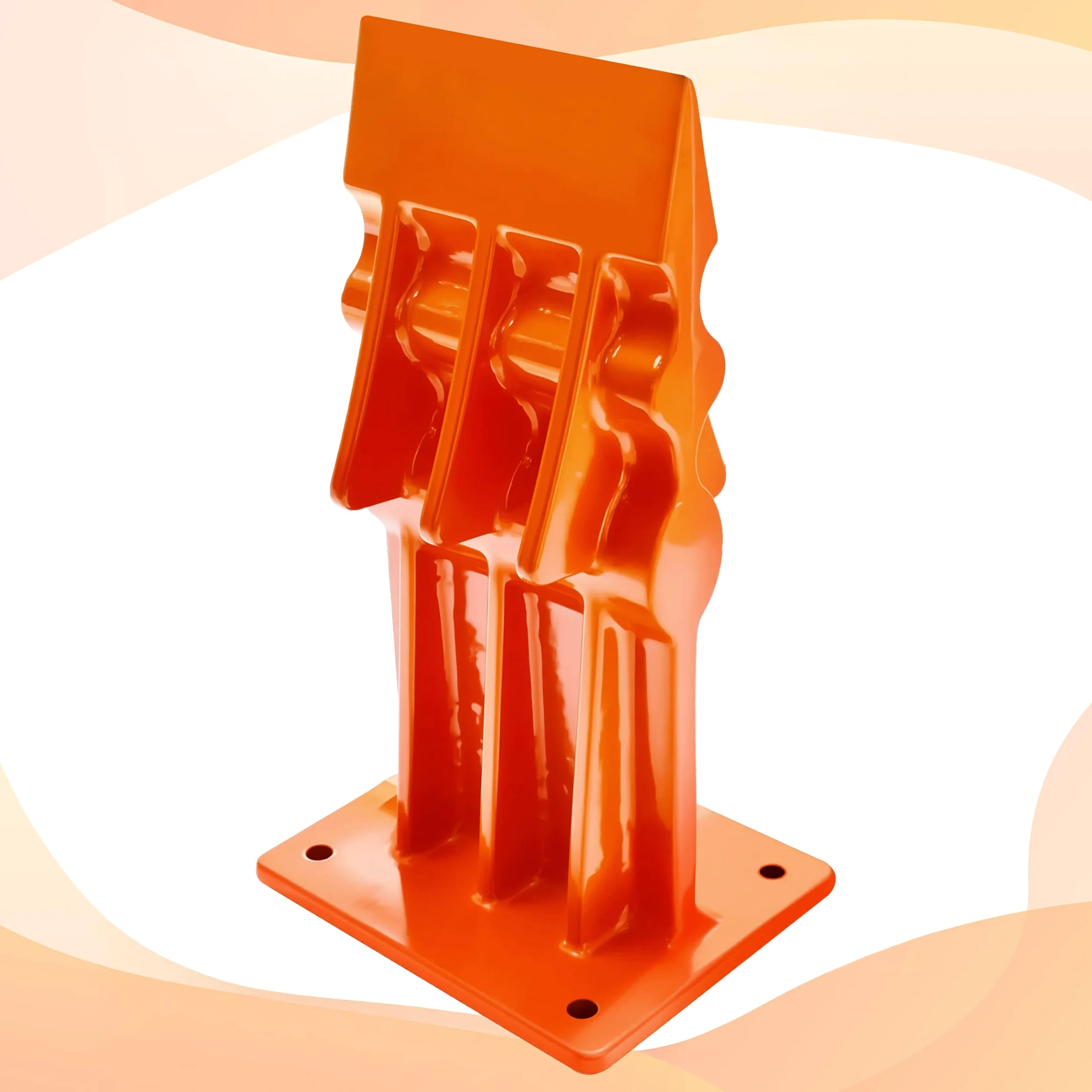 Relaxdays Fendeur Manuel, Acier, H x L x P : 18 x 10 x 8 cm, Orange | bloc pour fendre bûches, pour bois de chauffage
