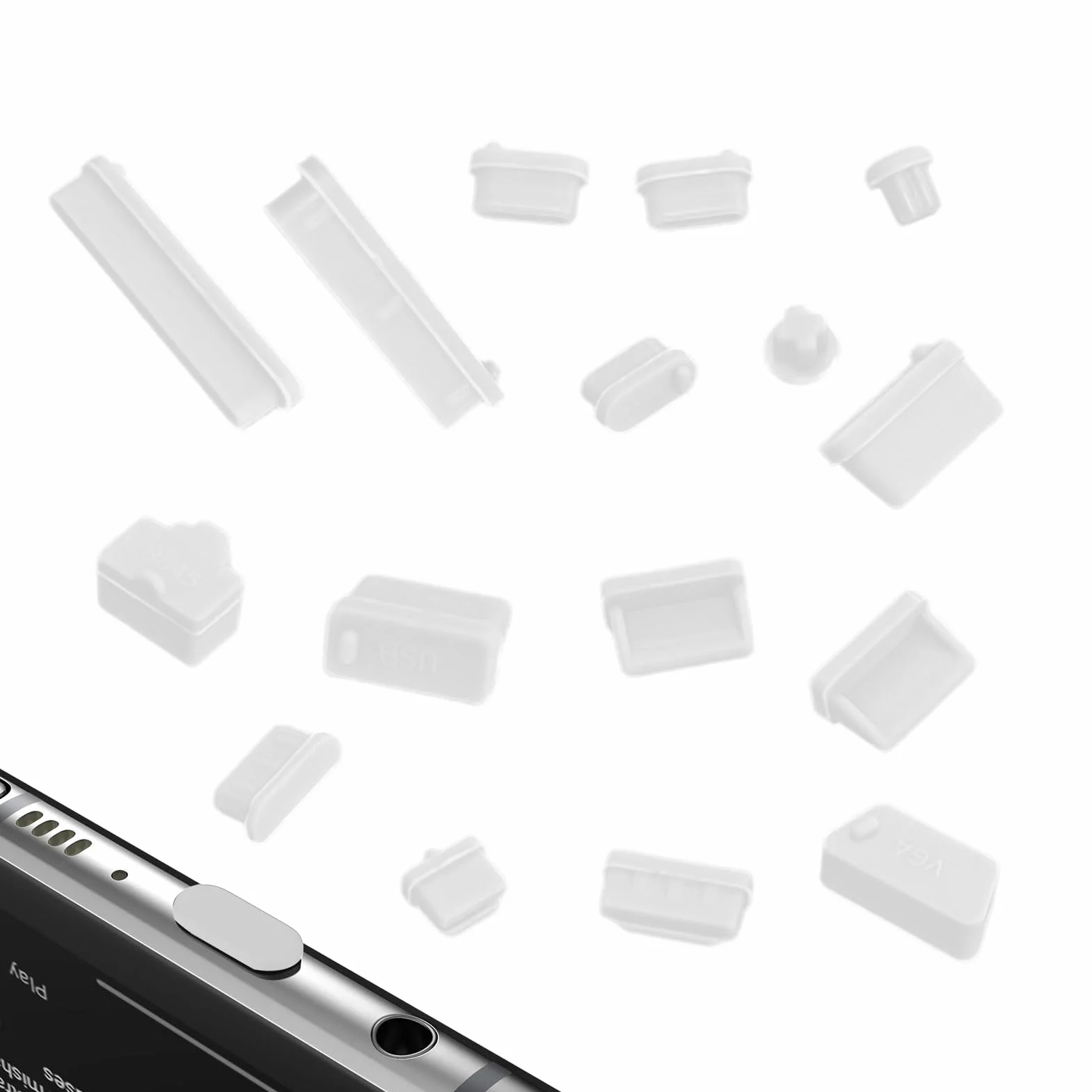 Bouchons Anti-poussière USB Silicone Souple pour PC de Bureau, Cache-Ports Ordinateur Portable