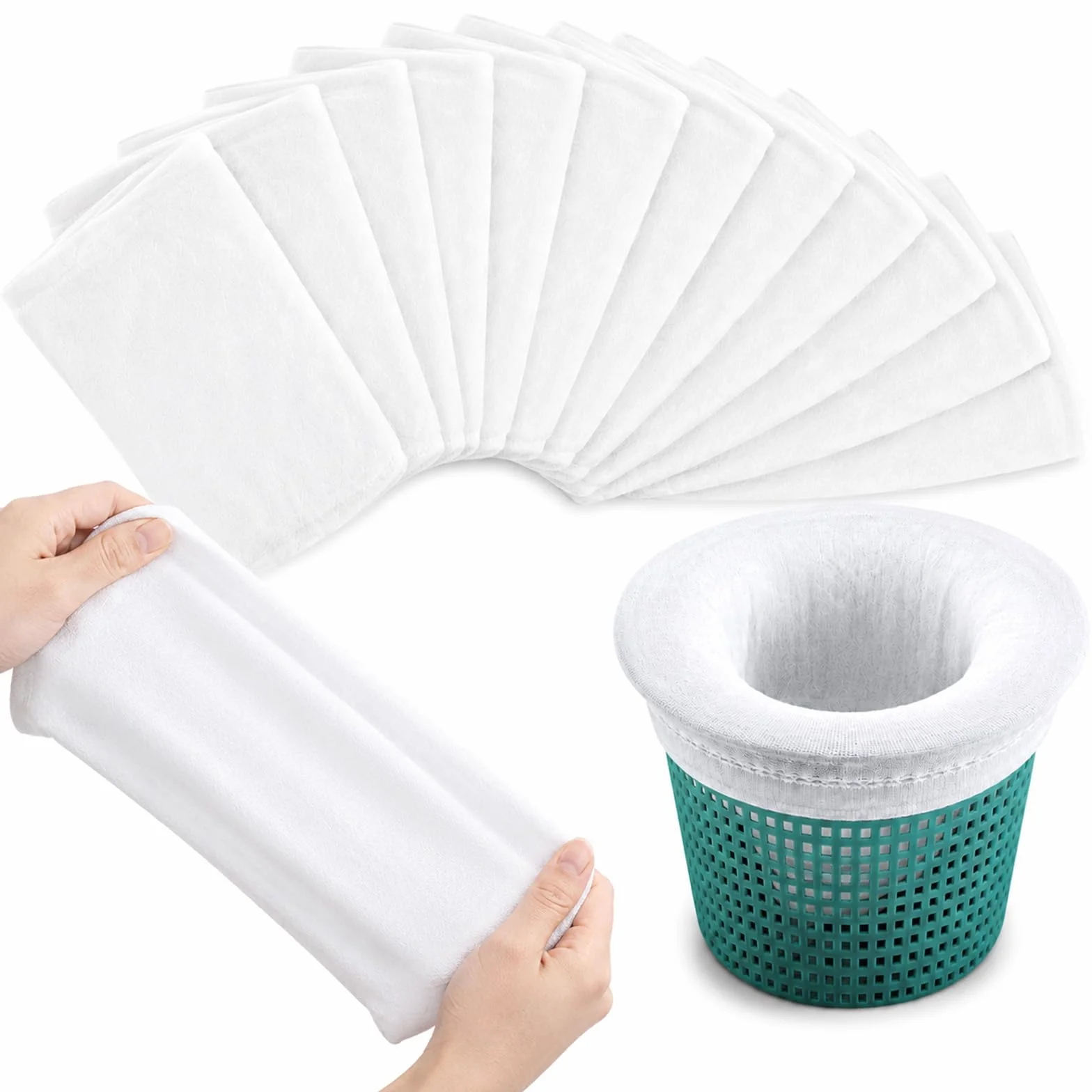 Chaussettes Filtre Piscine Skimmer Lot de 50 Maille Ultra-Fine Nylon Lavable Réutilisable