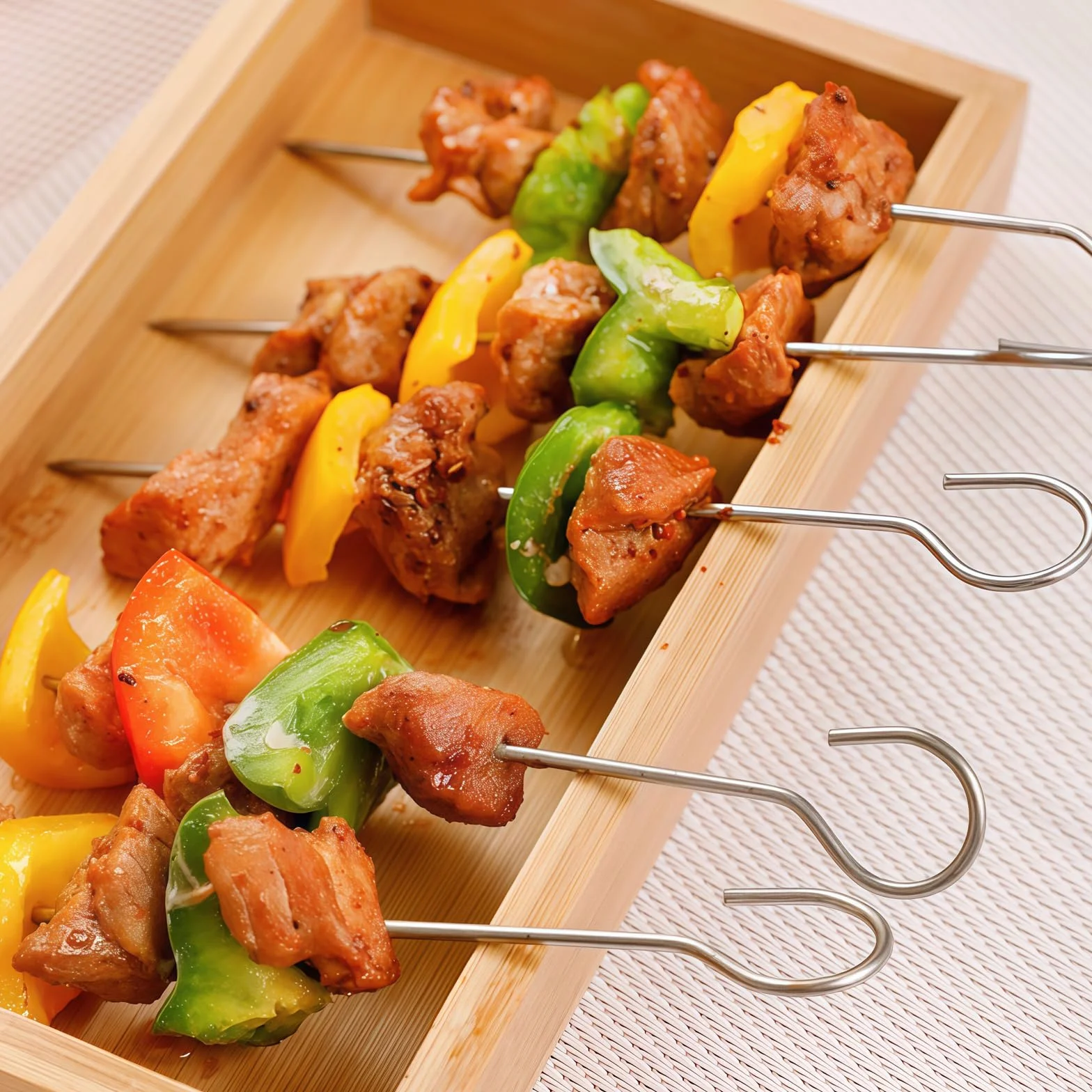 Brochettes en métal 18 Racine 6'' pour barbecue découpes dinde oie rôtis