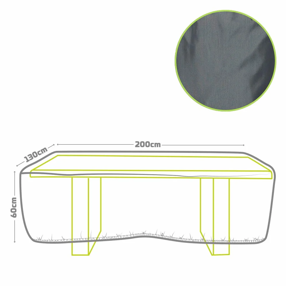 AKTIVE Housse de Table de Jardin 200x130x60 cm Rectangulaire Imperméable Polyester Protection Contre la Poussière et la Pluie