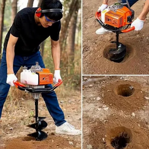 Ensemble de forets à essence robustes pour creuser et creuser des trous de poteau – Outil efficace et durable pour l'aménagement paysager et la construction
