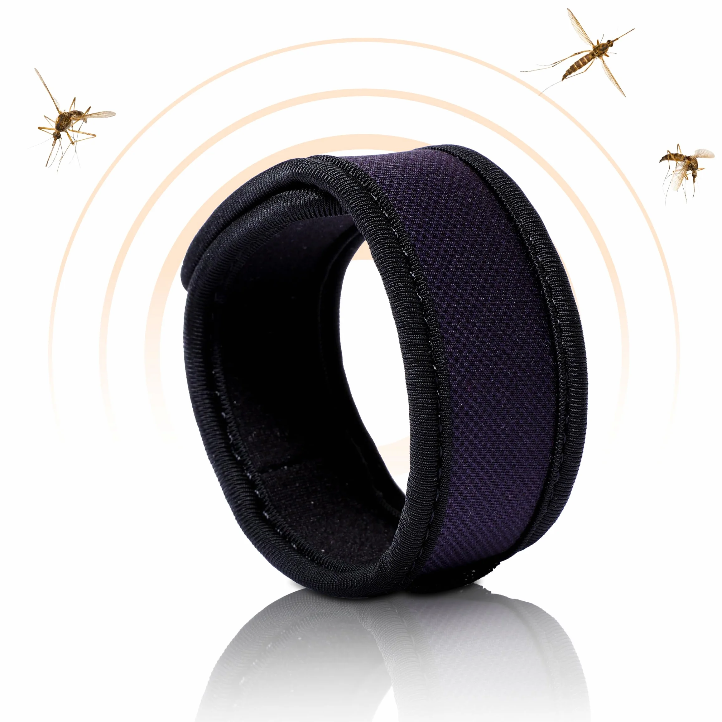 PARAKITO Bracelet Anti-Moustiques Réutilisable 2 Plaquettes Huiles Essentielles 1 Mois Protection Sans DEET Taille Adulte Noir