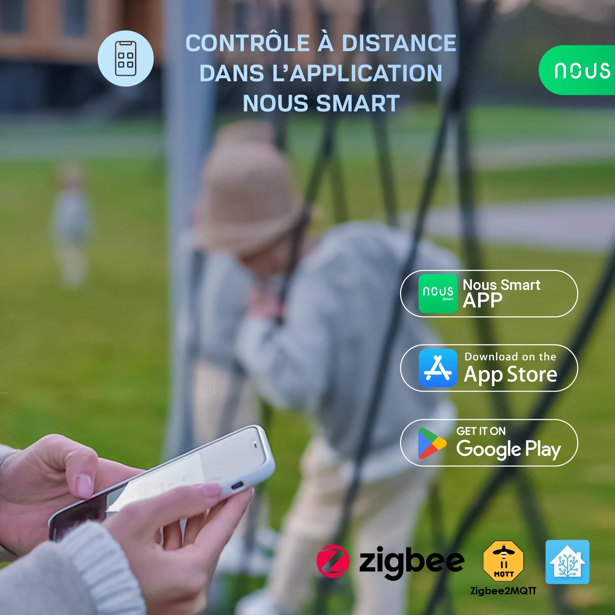 NOUS LZ3 Vanne d'eau ZigBee Compatible Google Assistant Alexa Tuya Smart Life Programmateur Irrigation