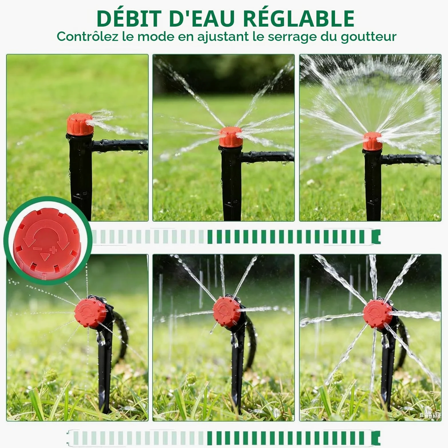 Système d'irrigation Jardin, 315Pcs Kit d'irrigation Goutte, Kit d'irrigation Goutte à Goutte Automatique avec 60m + 15m Tuyau, Kit arrosage Automatique pour Jardin pelouse Serre Plantes