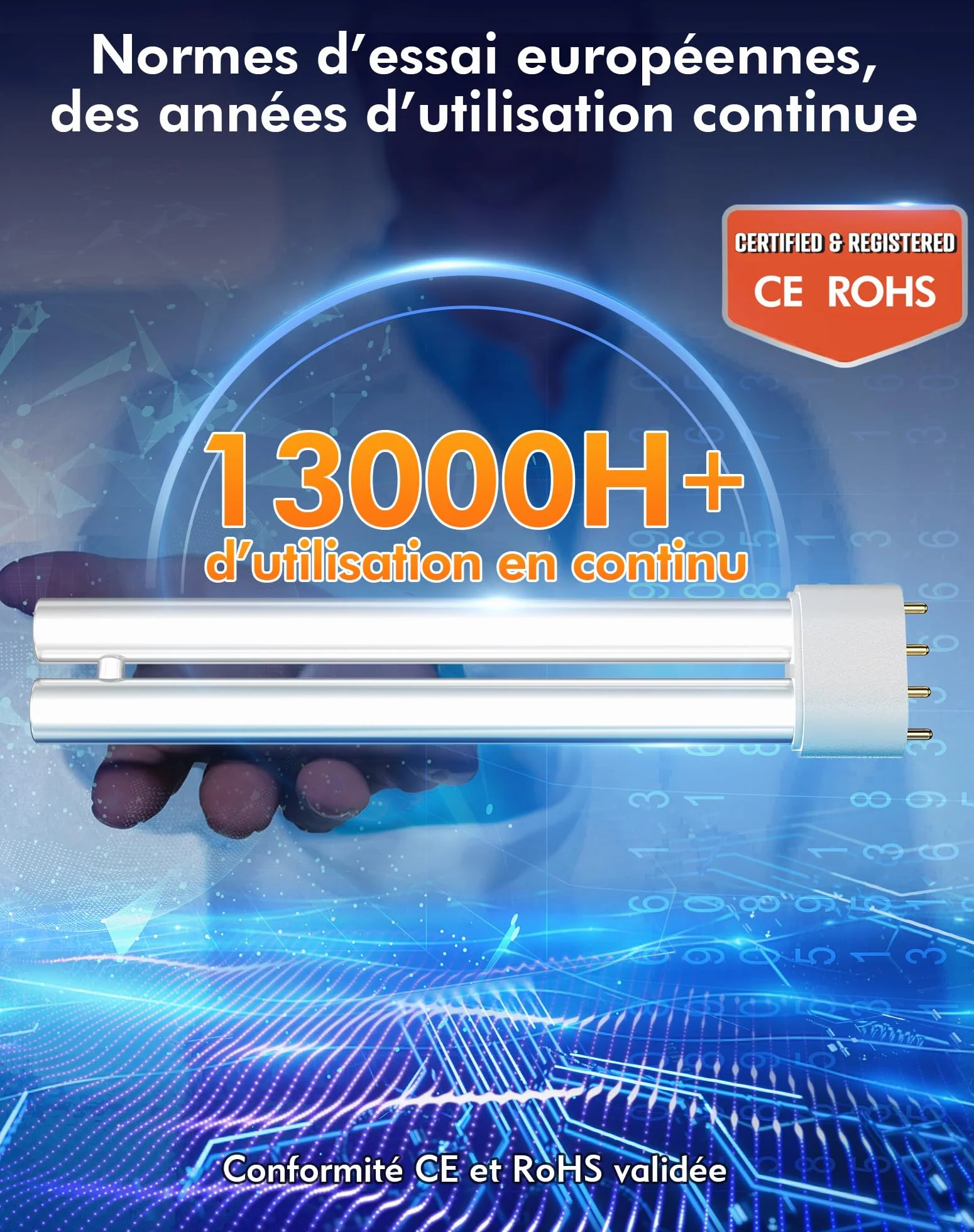 AMUFER Lampe Anti Moustique 18W 4400V Tue-Mouche Électrique IPX4 Étanche Tueur d'Insectes