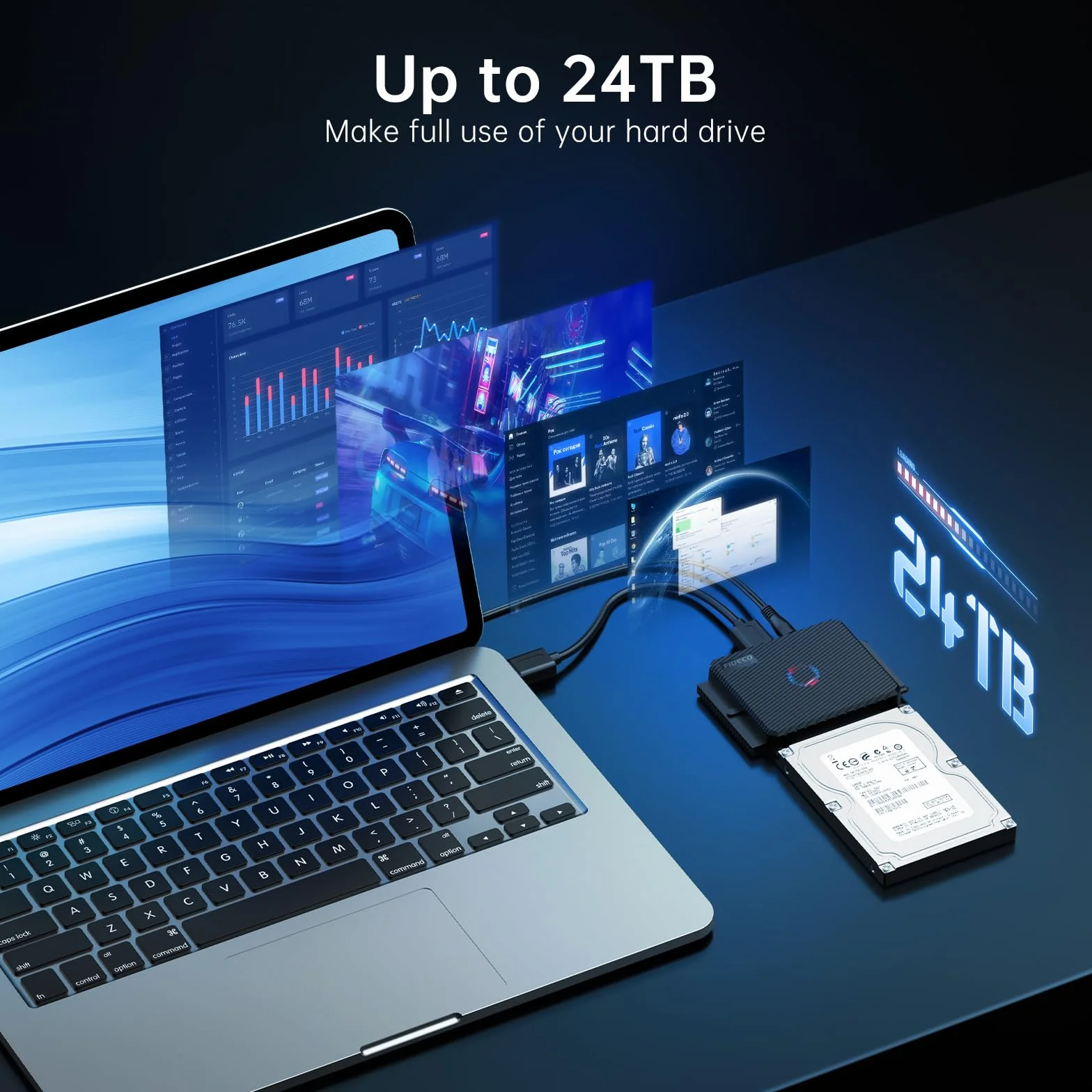FIDECO Adaptateur USB 3.0 SATA IDE pour disques durs SSD 2,5" 3,5" avec alimentation 12 V