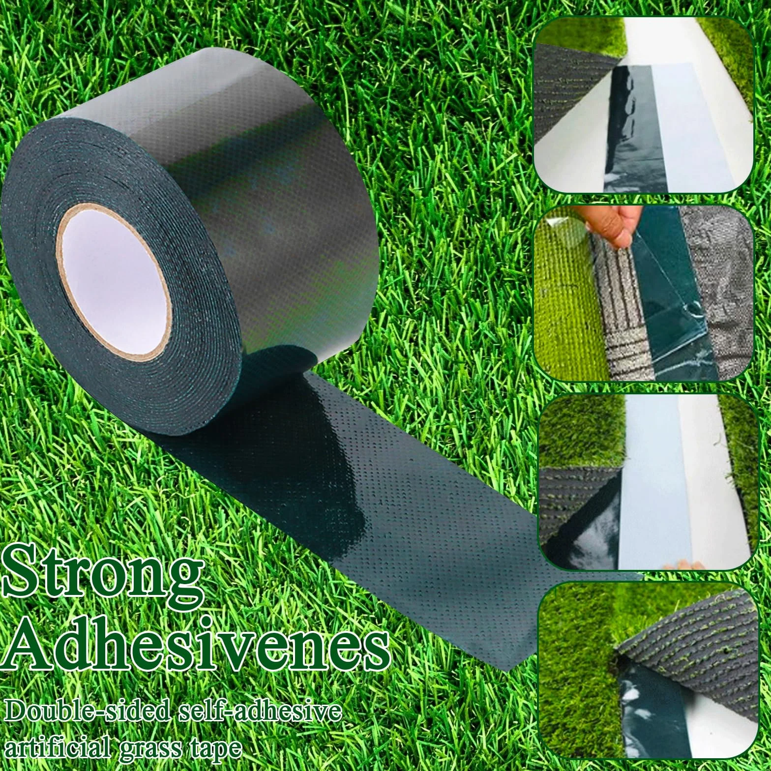 DAJAVE Ruban adhésif double face pour gazon artificiel 50 mm x 5 m - Lot de 4