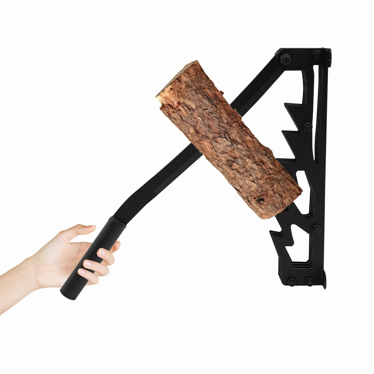 Fendeuse À Bûches Manuelle Fendeuse De Bois Murale, 43cm Fendeur Bûches Fonte Avec 2 Manches 180° Rotation, Pour Bois Tendre Sec Camping Barbecue Pique-Nique Noir 4,2kg Outil Jardin Extérieur