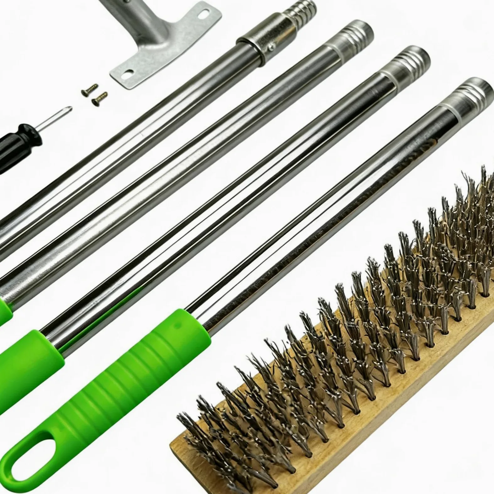 Brosse métallique de nettoyage Grattoir à poils durs pour sol | Balai de sol extérieur pour béton, carrelage, terrasse, joint, patio, jardin, garage, maison pour extérieur, béton,