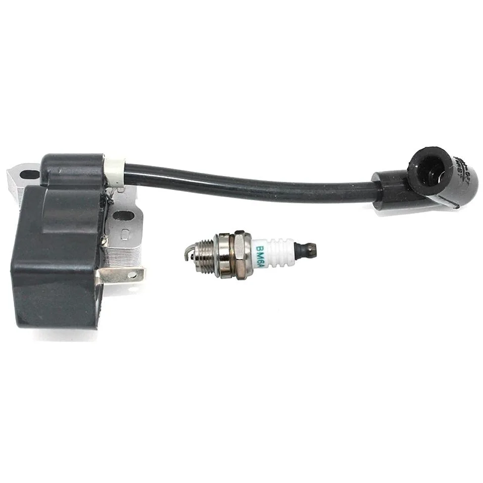 Module d'allumage avec Bougie d'allumage BM6A pour Homelite Ryobi Tondeuse débroussailleuse Taille-haie élagueuse Coupe-Bordures 850108001 850108002