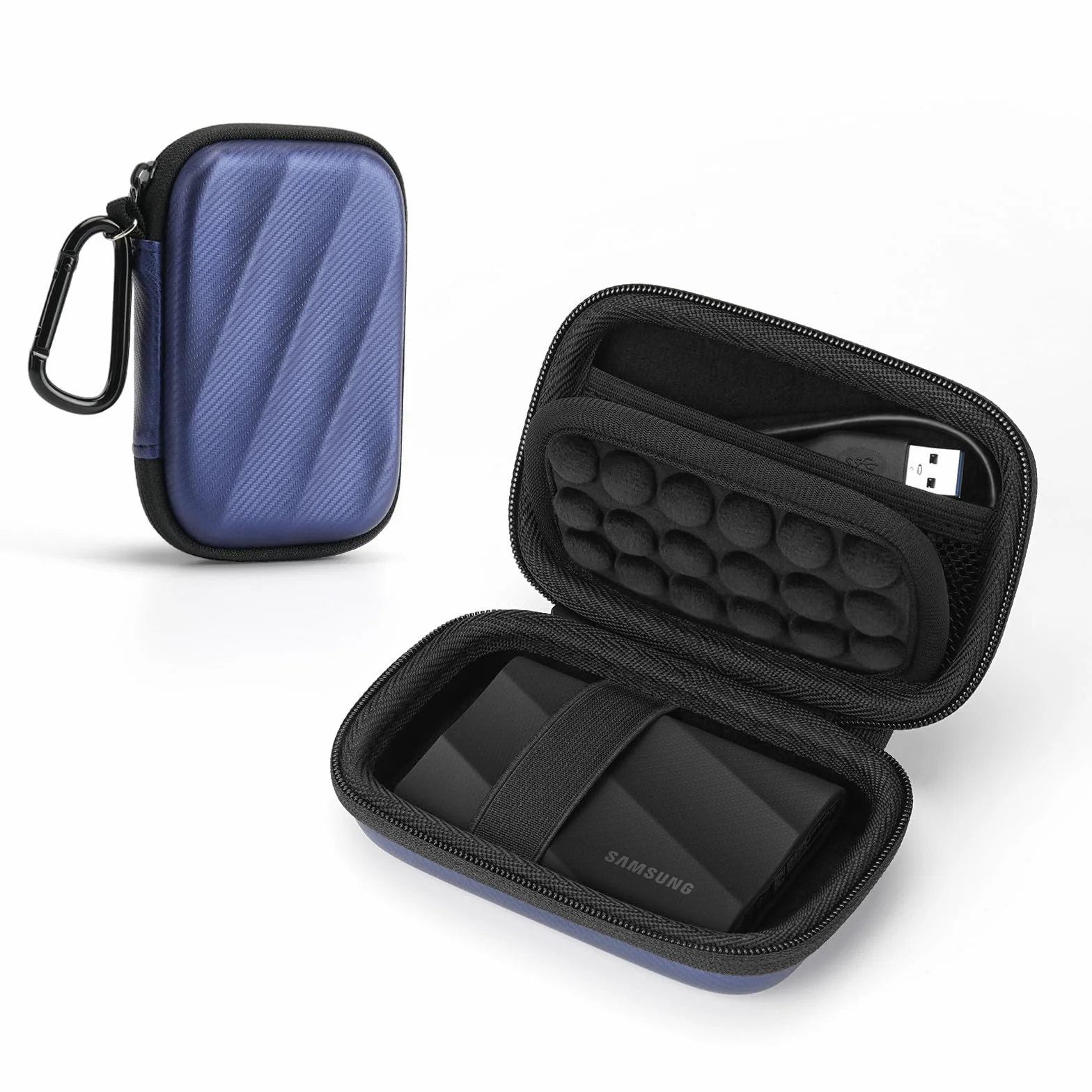 Coque SSD Samsung T9 T7 Shield T7 T7 Touch étui de voyage rigide bleu