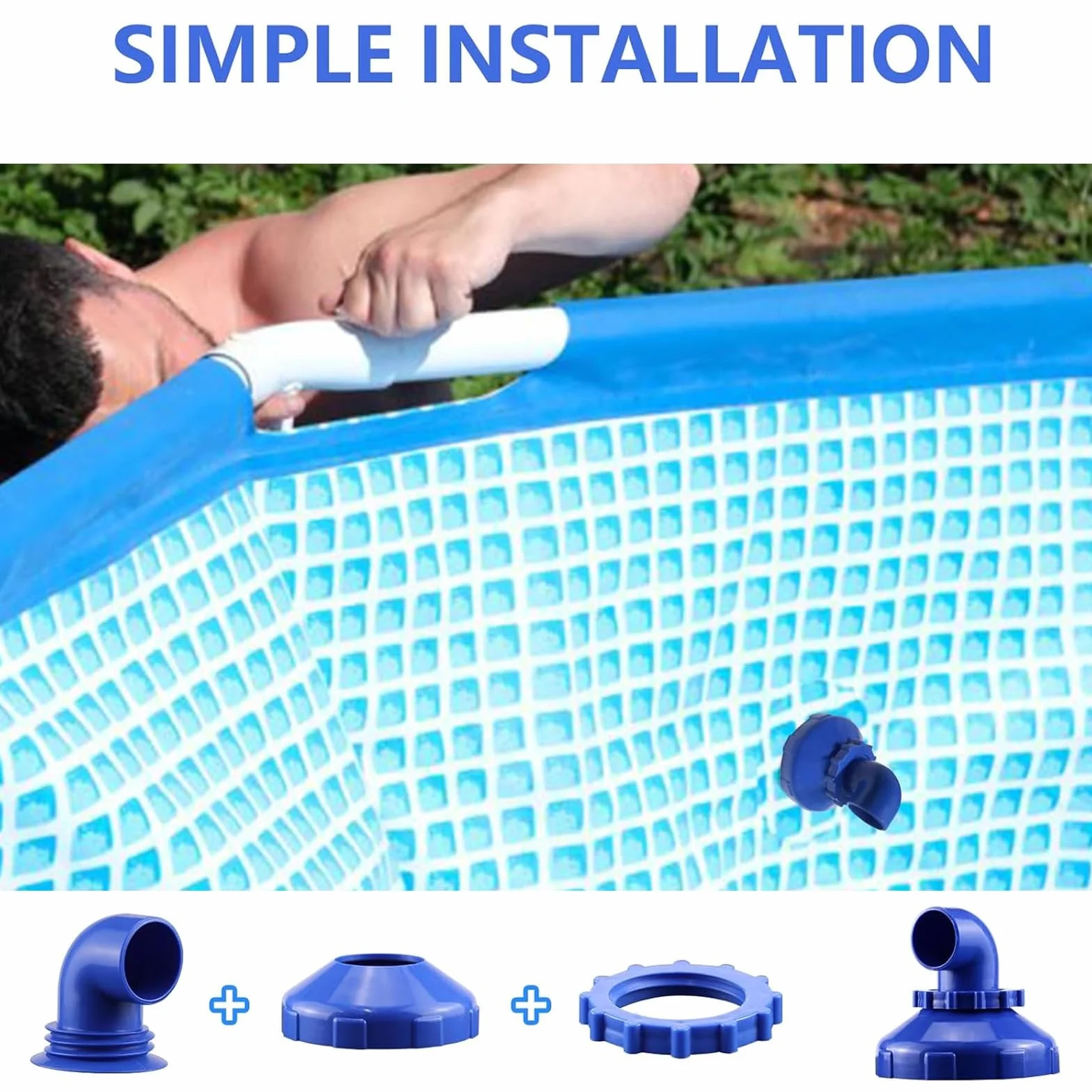 Raccord Buse d'Entrée de Piscine Rotatif 360° 32mm pour Piscine Intex Bestway