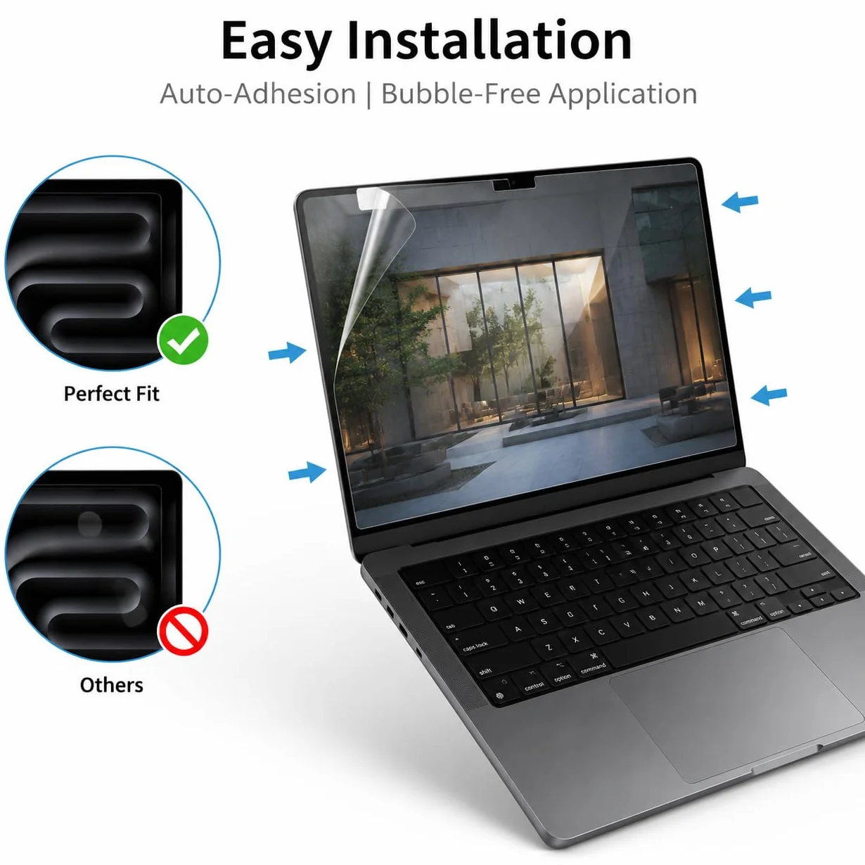 Lot de 2 films de protection d'écran mats anti-reflet pour MacBook Pro 14" M3/M3 Pro/M3 Max dureté 5H