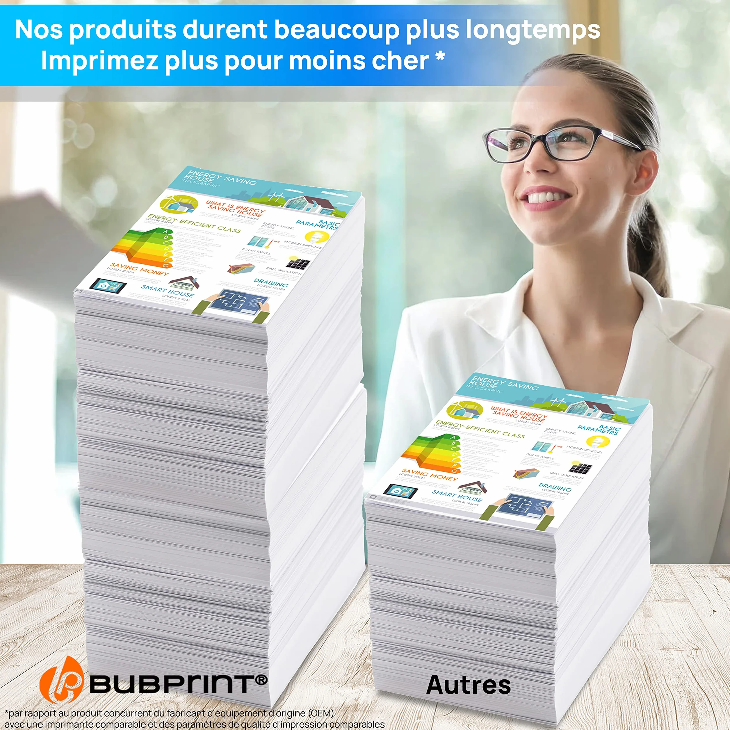 Bubprint 2 Rouleaux de Transfert Thermique Compatible Brother PC-72RF PC72RF Fax T102 T104 T106 T72 T78 T92 T98 V1 Noir