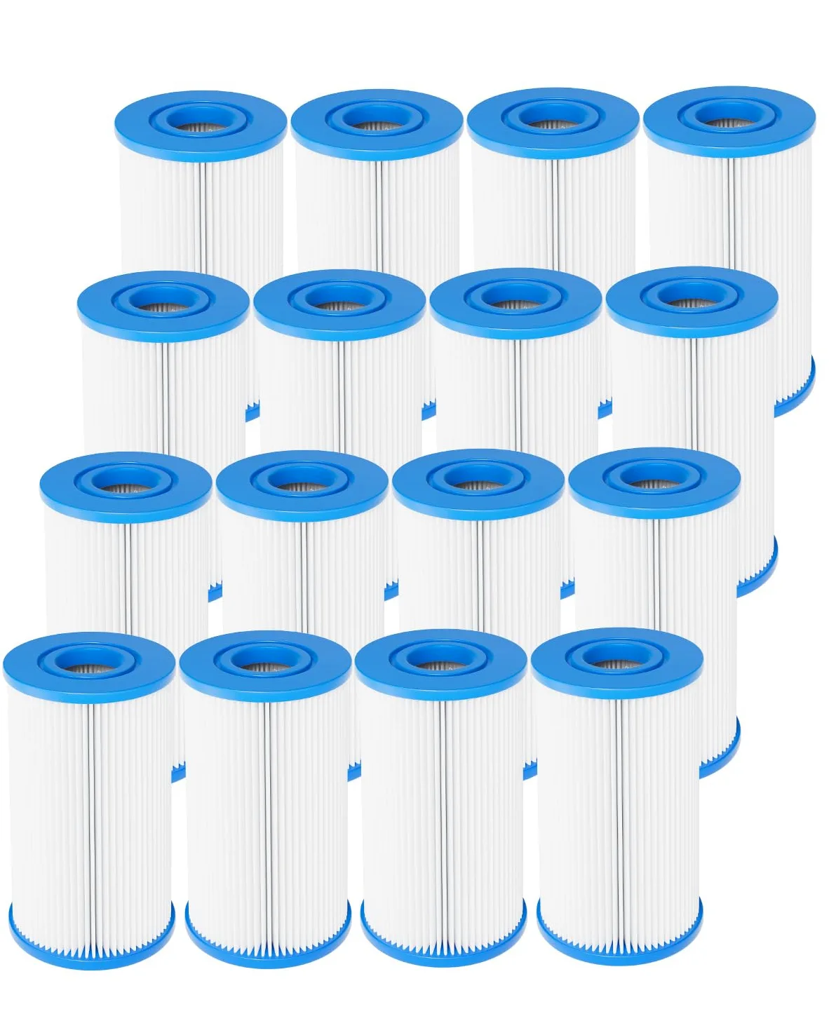 Filtre de Remplacement de Bain de Glace 12,7 cm x 6,35 cm 16 Pack | Filtre de plongée à froid 20 Micron plissé filtrage de sédiment Remplacement pour baignoire de glace bain à remous
