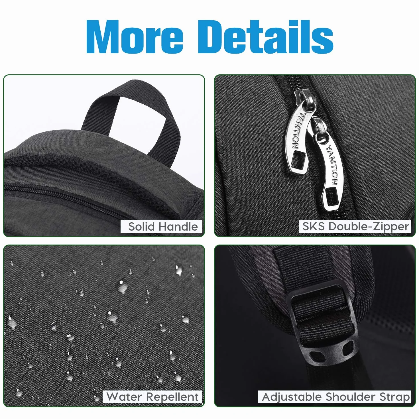 YAMTION Sac à dos d'école unisexe pour ordinateur portable lycée université travail