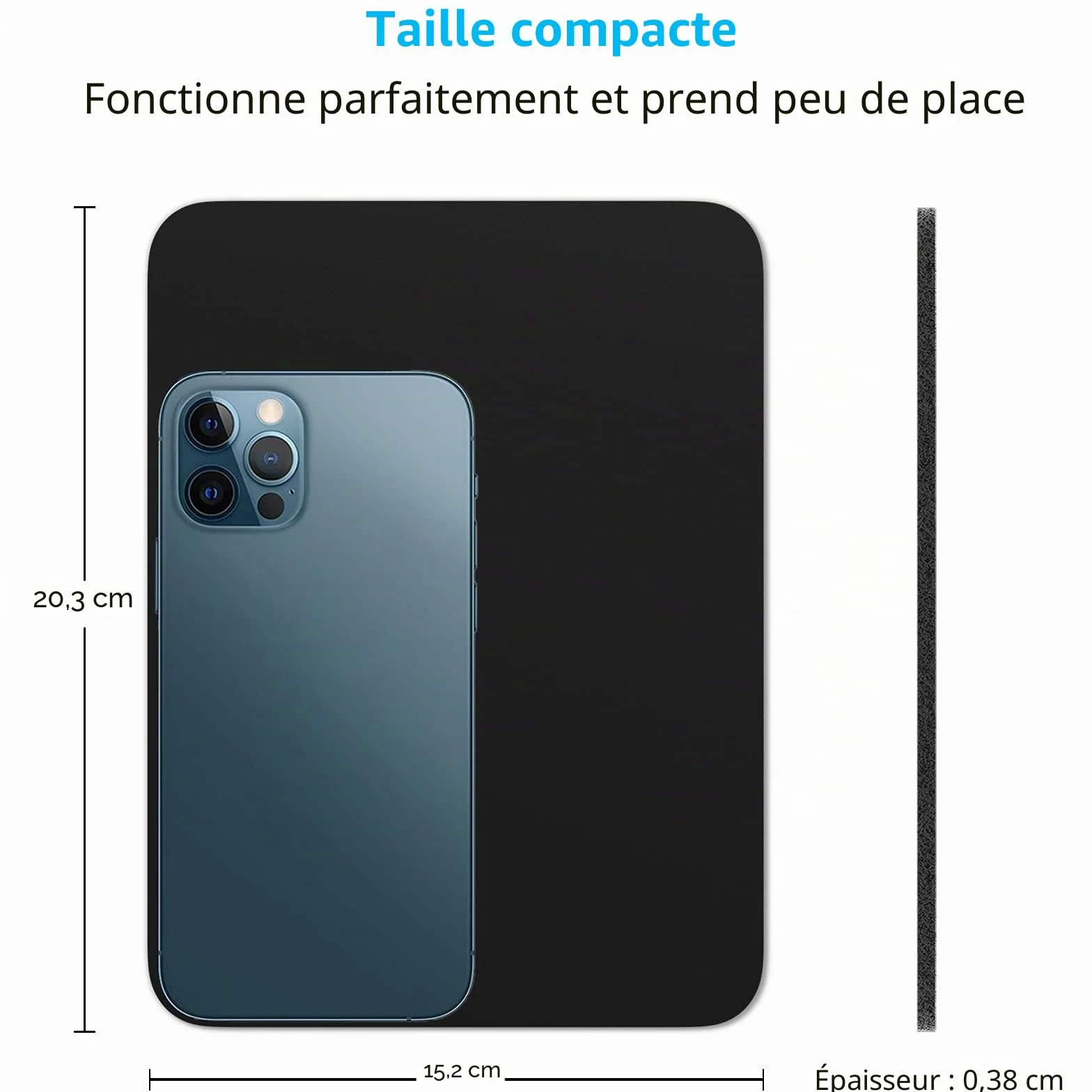 Dapesuom Petit tapis de souris en caoutchouc texturé antidérapant lavable pour ordinateur portable