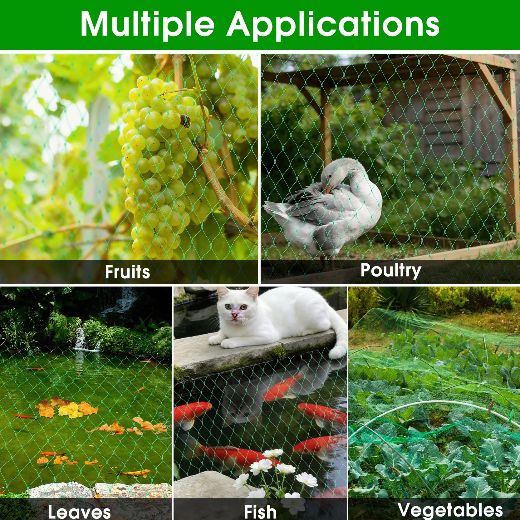 Filet Anti Oiseaux de Jardin Protecteur 4M x 20M Mailles Réutilisable