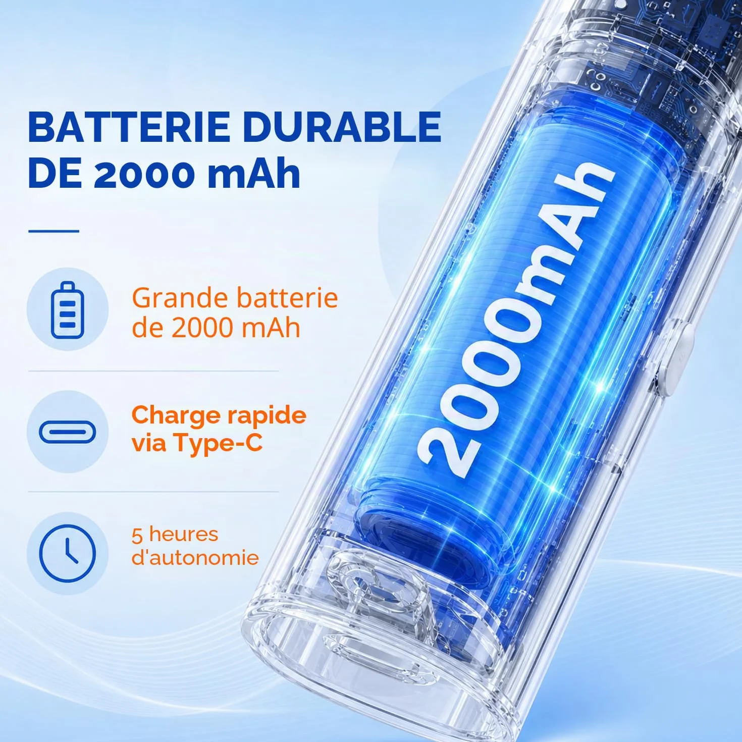 Raquette Electrique Insectes 4800V Tapette Moustique avec Piège Lumière UV Rechargeable USB 2000mAh Blanc