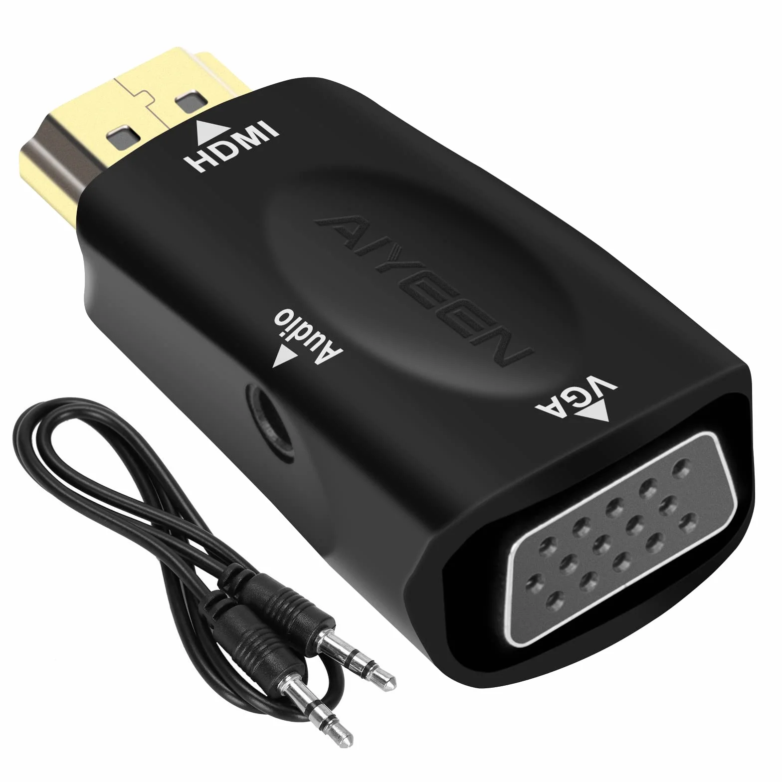 Adaptateur HDMI vers VGA Mâle Femelle 1080p avec Jack Audio 3.5mm Compatible