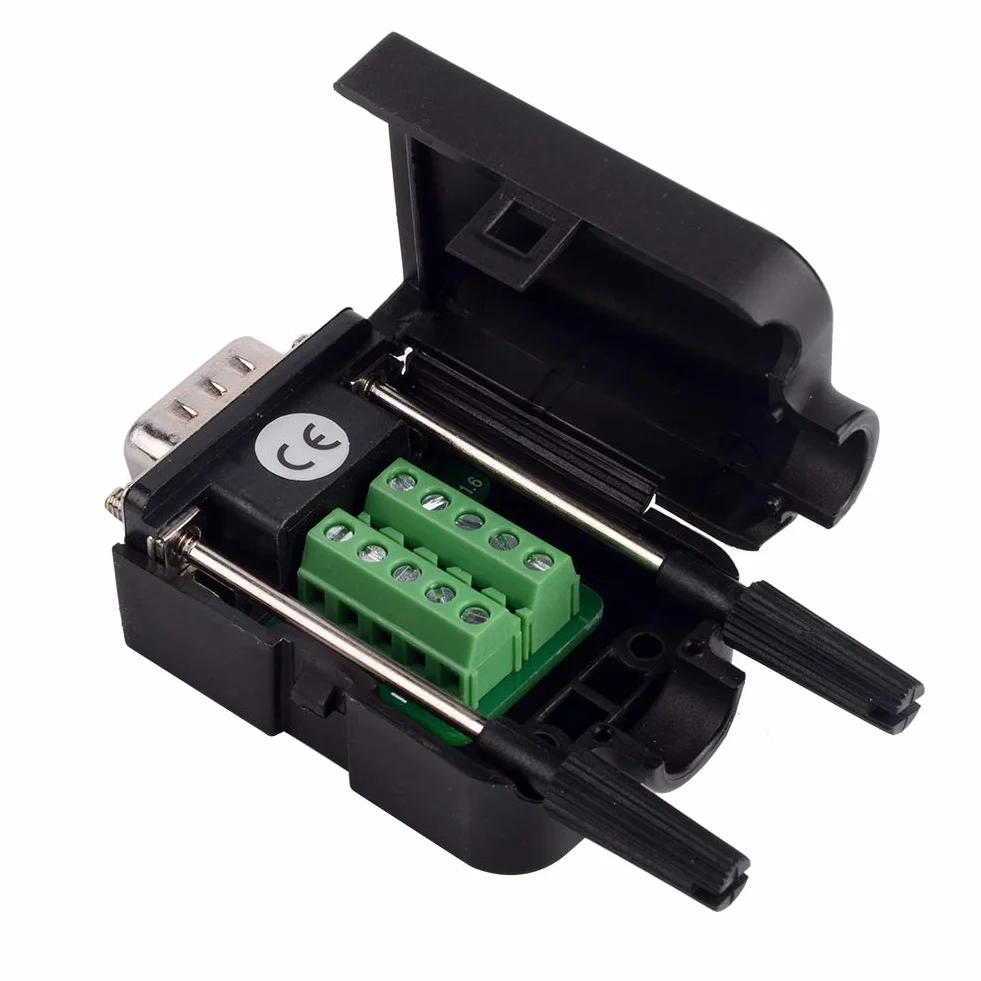 Adaptateur mâle DB9 9 Broches D-Sub Connecteur Bornier Couvercle Plastique