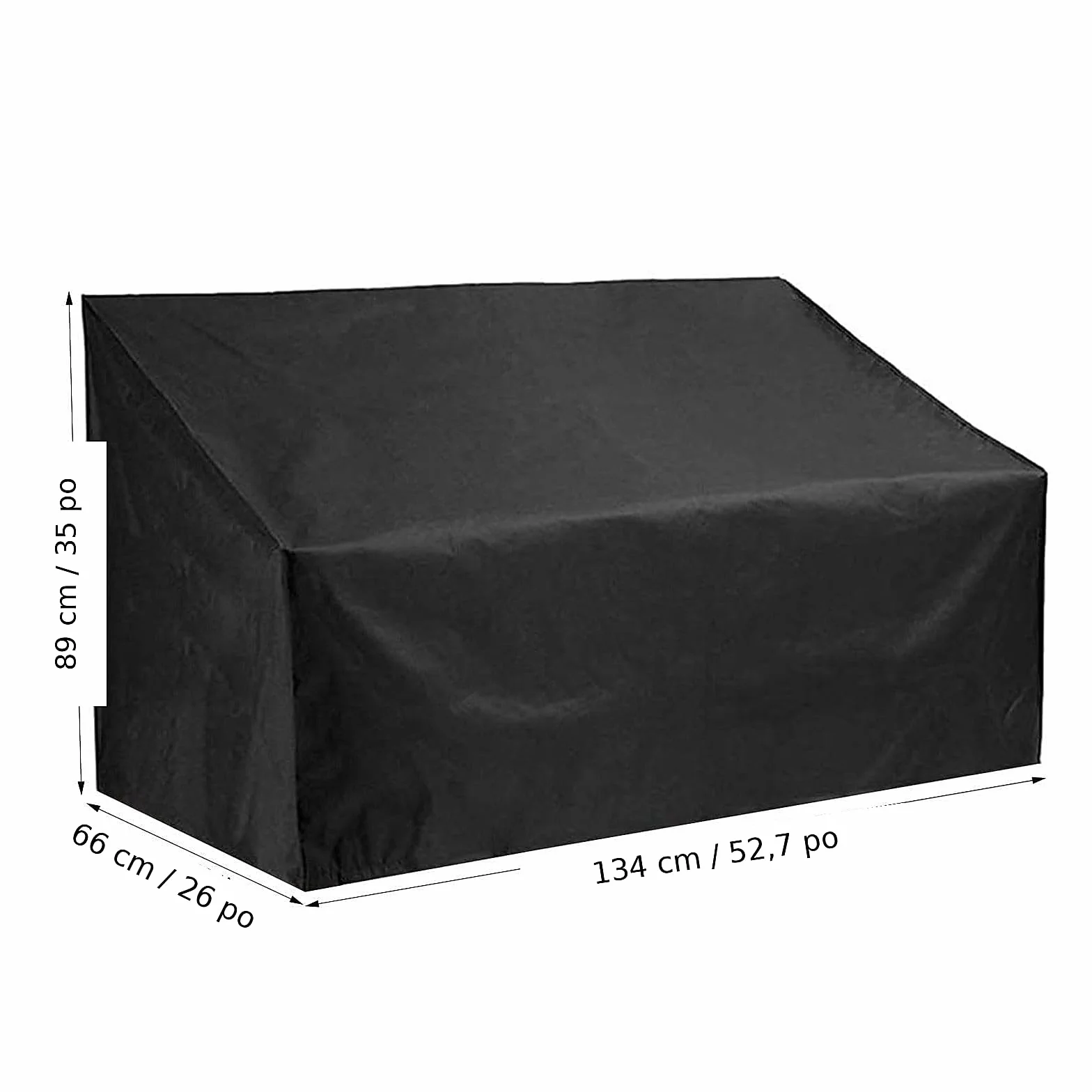 Housse de Banc d’Extérieur en Oxford 210D, Imperméable, Anti-UV, 134 x 66 x 89 cm