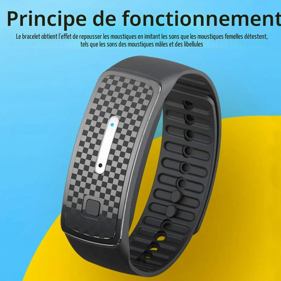 Bracelet Insectifuge Rechargeble, Bandes de Moustique, Anti Bracelet de Moustique pour des Activités en Plein Air D'adultes D'enfants (Blanc)