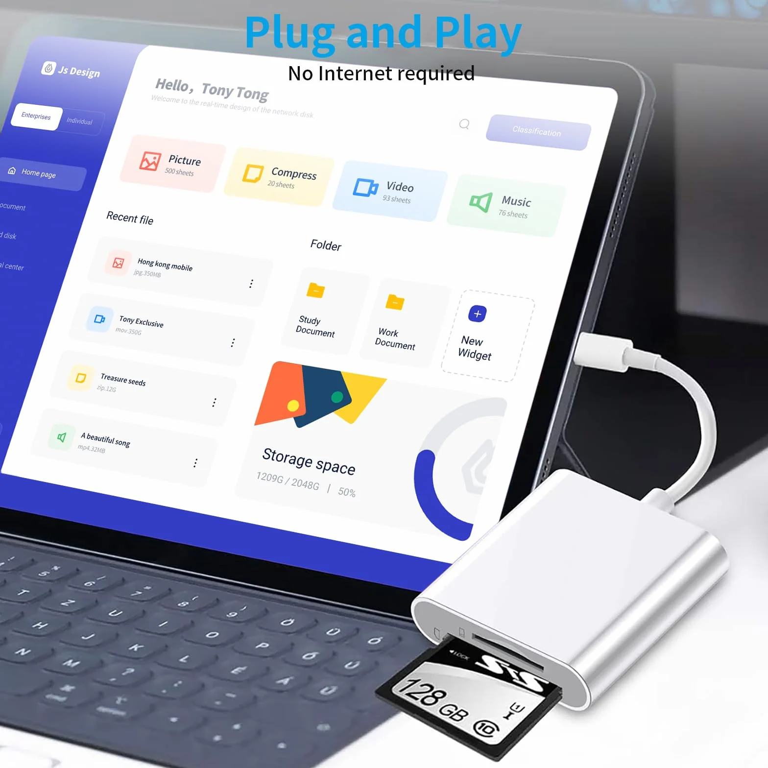 Lecteur de Carte SD pour iPhone iPad, Lightning Adaptateur de Carte SD Double Fente Micro SD/SD