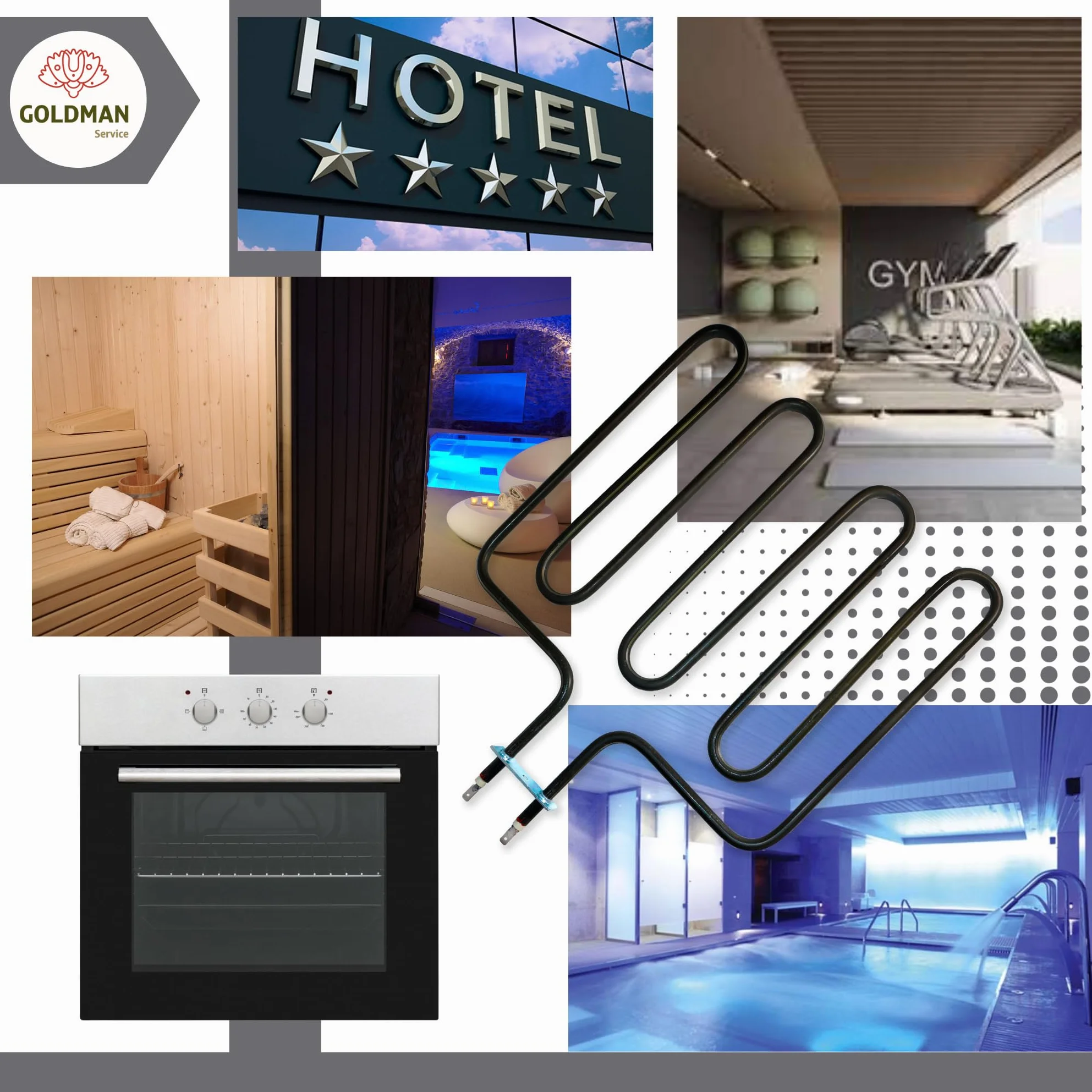 Résistance pour poêle à sauna 2000 W 300 x 330 mm compatible SPA hôtel