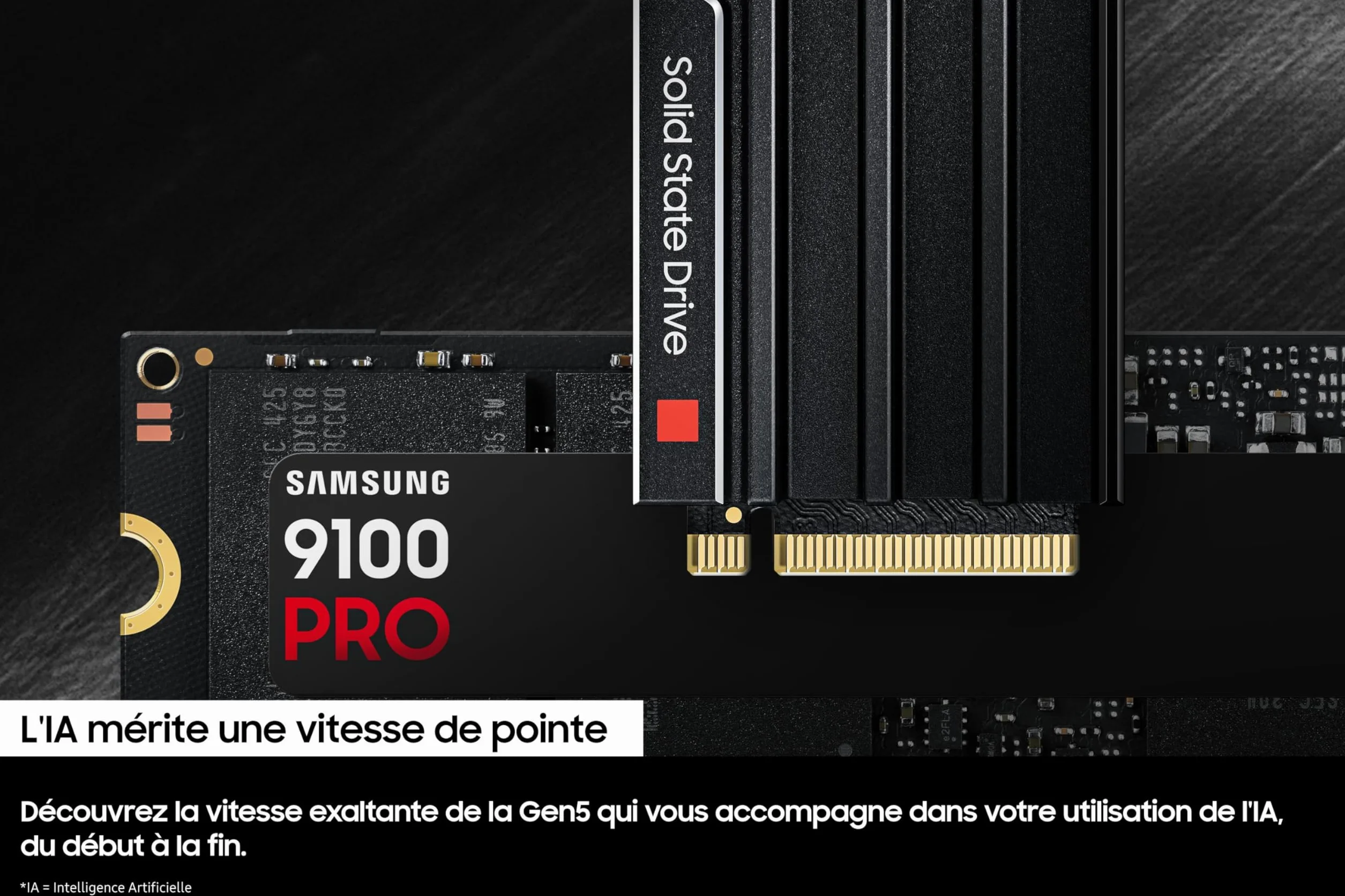 Samsung SSD Interne 9100 Pro, NVMe 2.0 PCIe 5.0x4, 2To, 14 800 Mo/s, MZ-VAP2T0BW