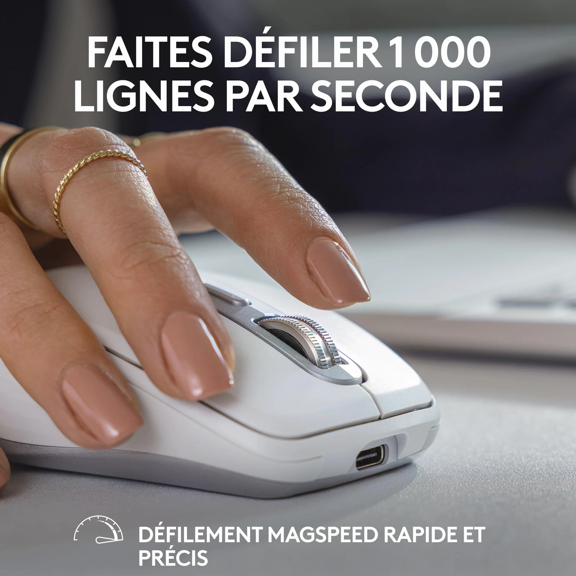 Logitech MX Anywhere 3S Souris Sans Fil Silencieuse, 8K DPI, USB-C, Bluetooth, Graphite