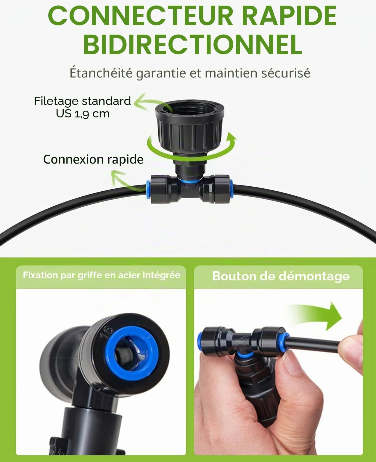 HIRALIY Kit d'irrigation goutte à goutte pour serre de 15,7 m avec minuterie de jardin, système d'arrosage pour plantes suspendues, avec tubes, buses de brumisation et minuterie d'eau, système