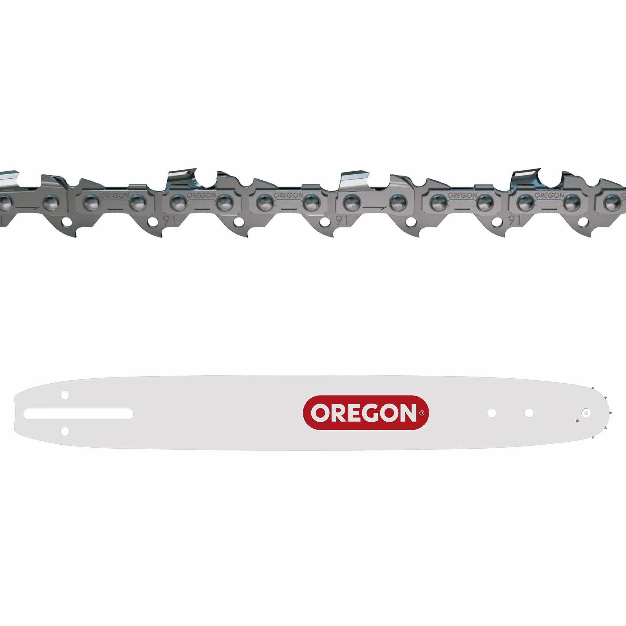 Oregon Chaîne et Guide de Tronçonneuse - Chaîne 3/8" Low Profile, 0.50 pouces (1.3mm), 57 maillons avec Guide A041 de 40cm, compatible avec Makita, Dolmar,Einhell, Gardena, Ryobi, Sterwins et autres