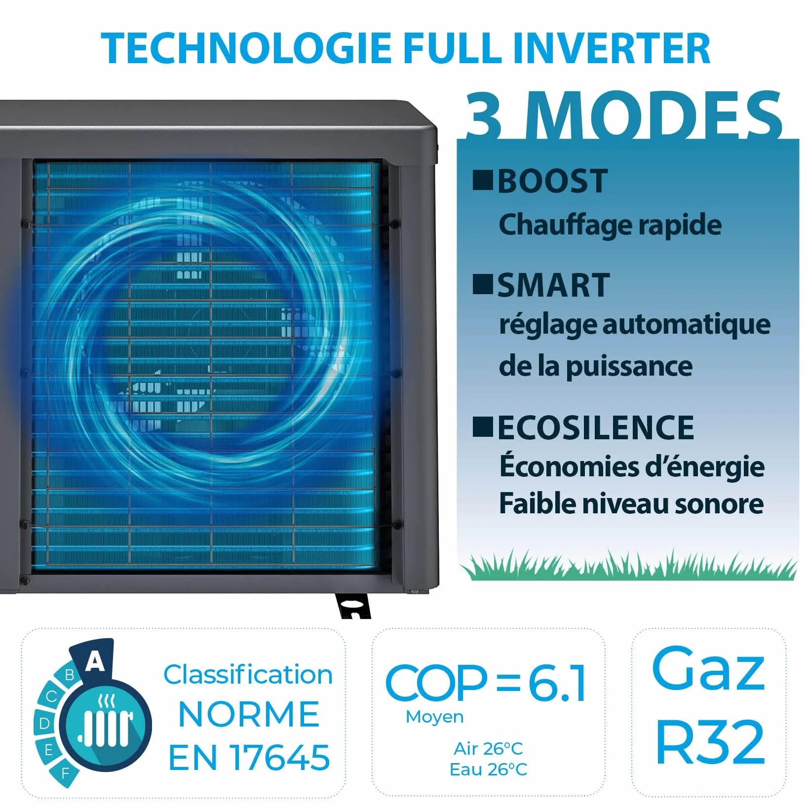 Bomba de Calor Full Inverter Para Piscinas Hasta 75 m3 Conectividad Fluidra App