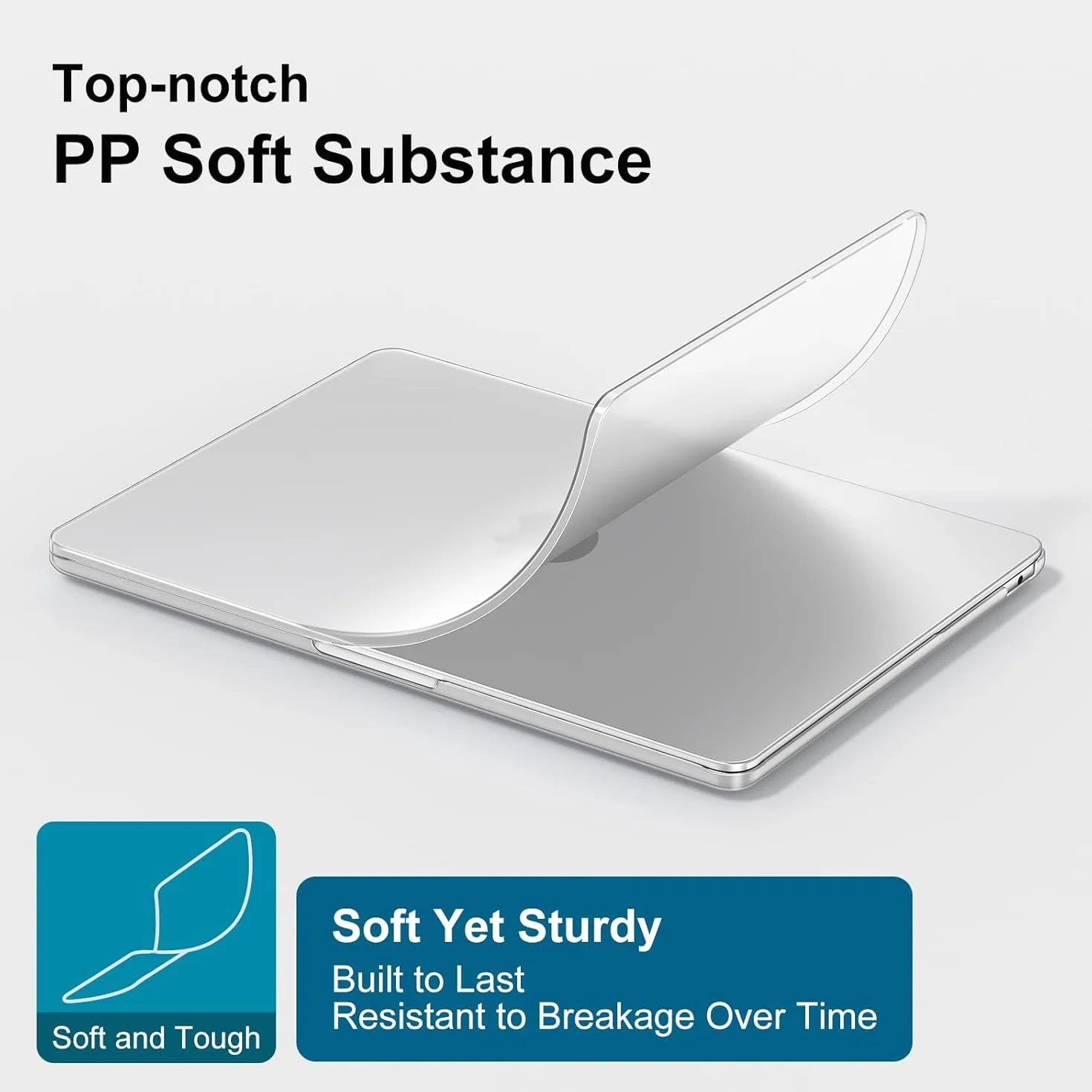 Coque MacBook Air 13,6" M5 M4 M3 M2 2026-2022 A3449 A3240 A3113 A2681 Blanc Mat Plastique + Film Clavier