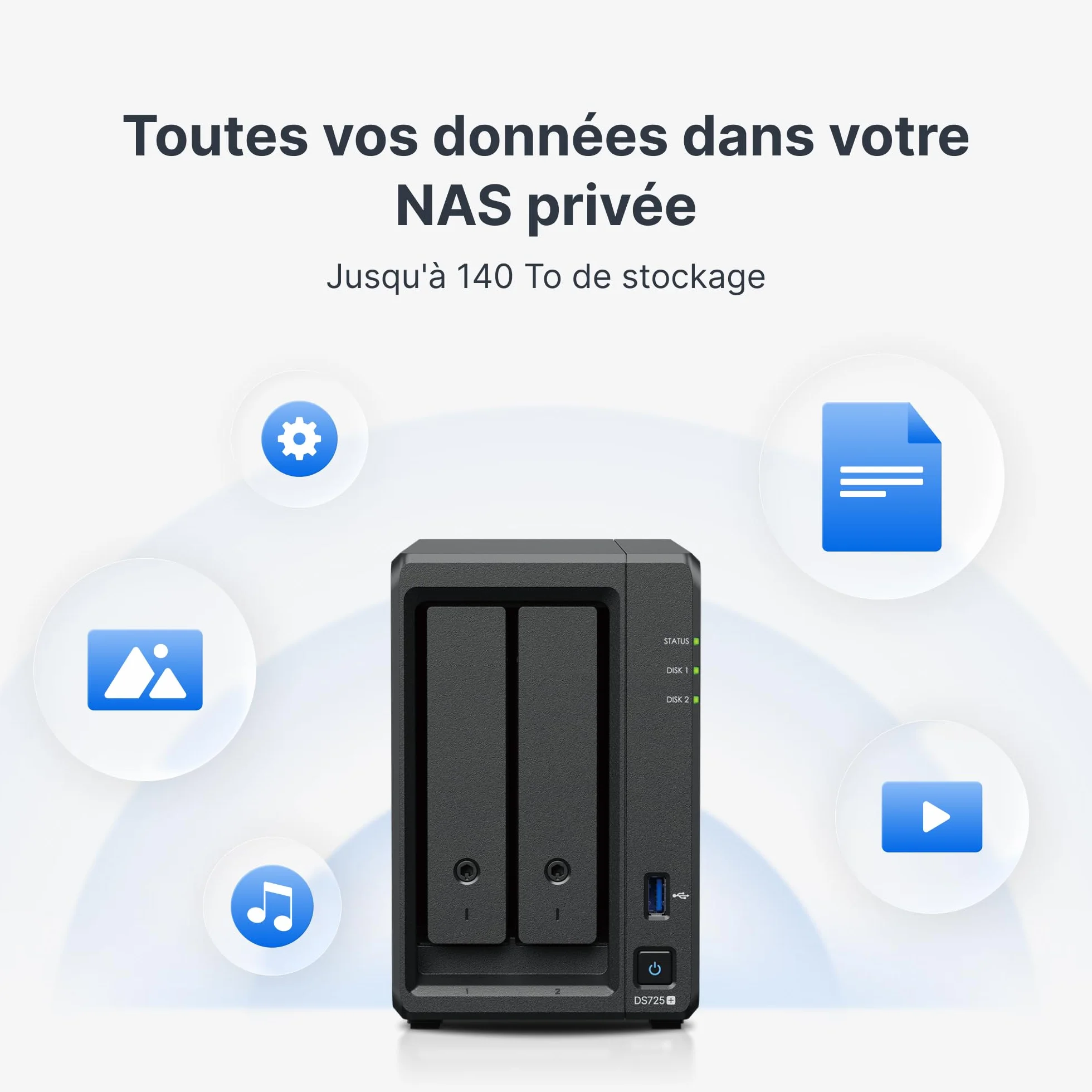 NAS de Bureau DS1525+ 5 Baies Extensible 15 Baies