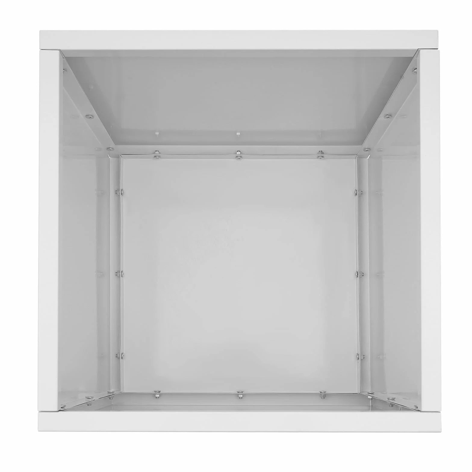 Jardinière Carrée 60x60x60cm Acier Pot à Plantes Cubique Extérieur Blanc