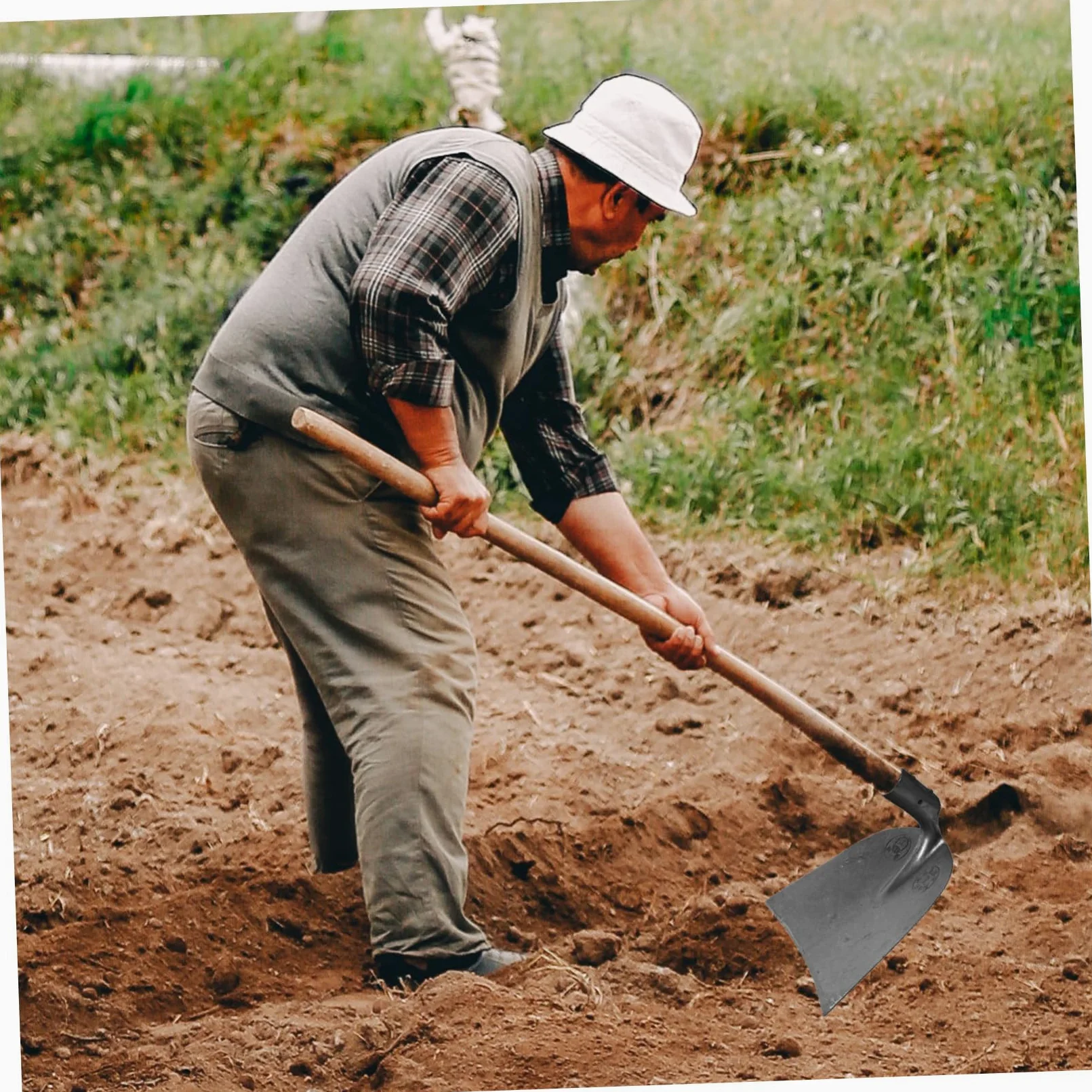 ibasenice Houe de Jardin en Acier au Manganèse Haute Dureté Plusieurs styles Outil Agricole Solide Manche Large Plusieurs styles Remplacement pour Labourer Sol la Maison la Ferme
