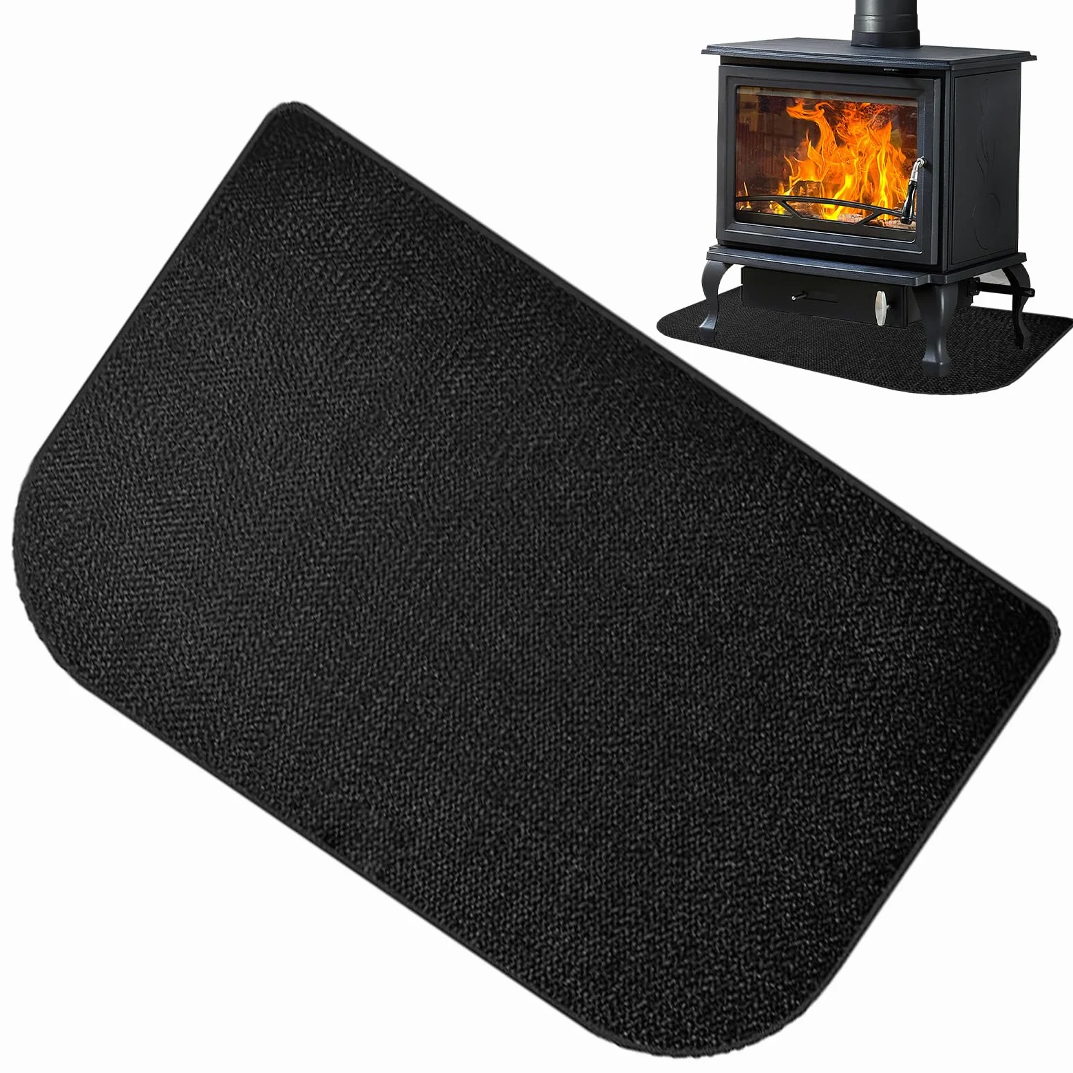 Tapis De Cheminée Ignifuge, Incombustible, Résistant À La Chaleur | Tapis pour Poêle à Bois et Protecteur de Foyer pour Maison Appartement Salle de Classe Salon Camping Barbecue Feu de Camp
