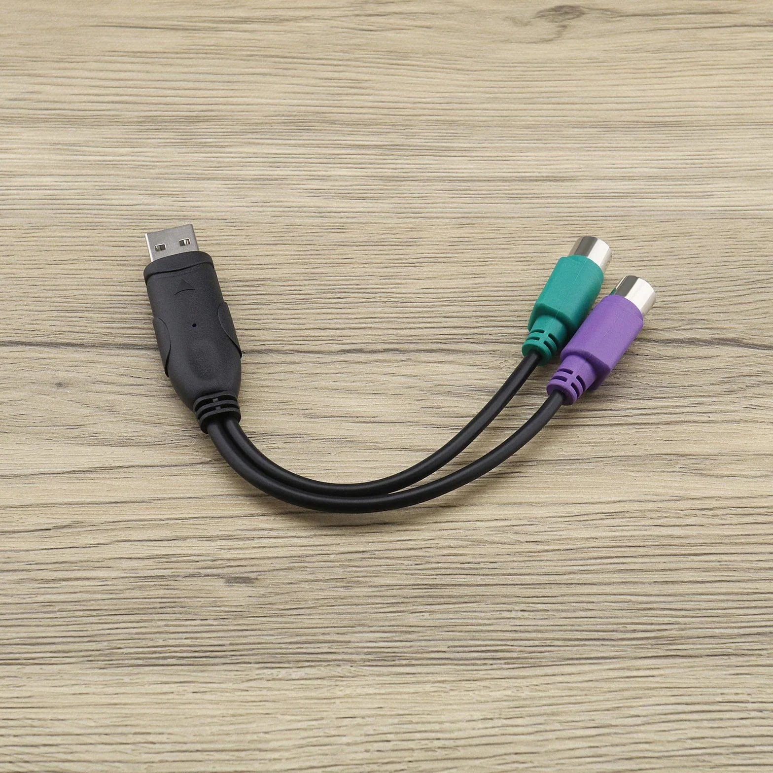 Adaptateur PS2 vers USB Lot de 2 Convertisseur Y Clavier Souris Plug and Play KVM 20 cm